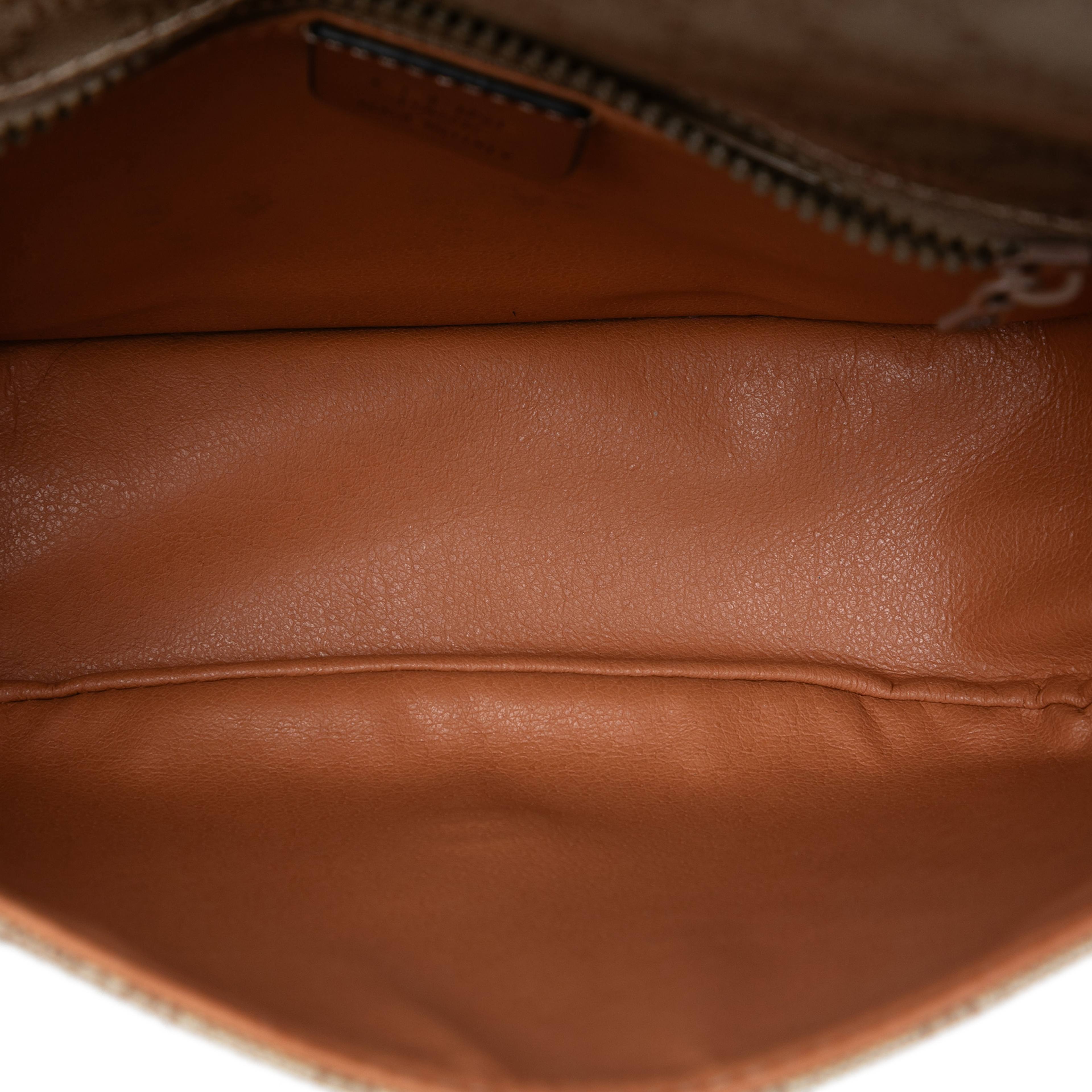 Celine Macadam Coated Canvas Crossbody, från Luxclusif, i färgen beige. Klicka för att öppna bilden i stort format