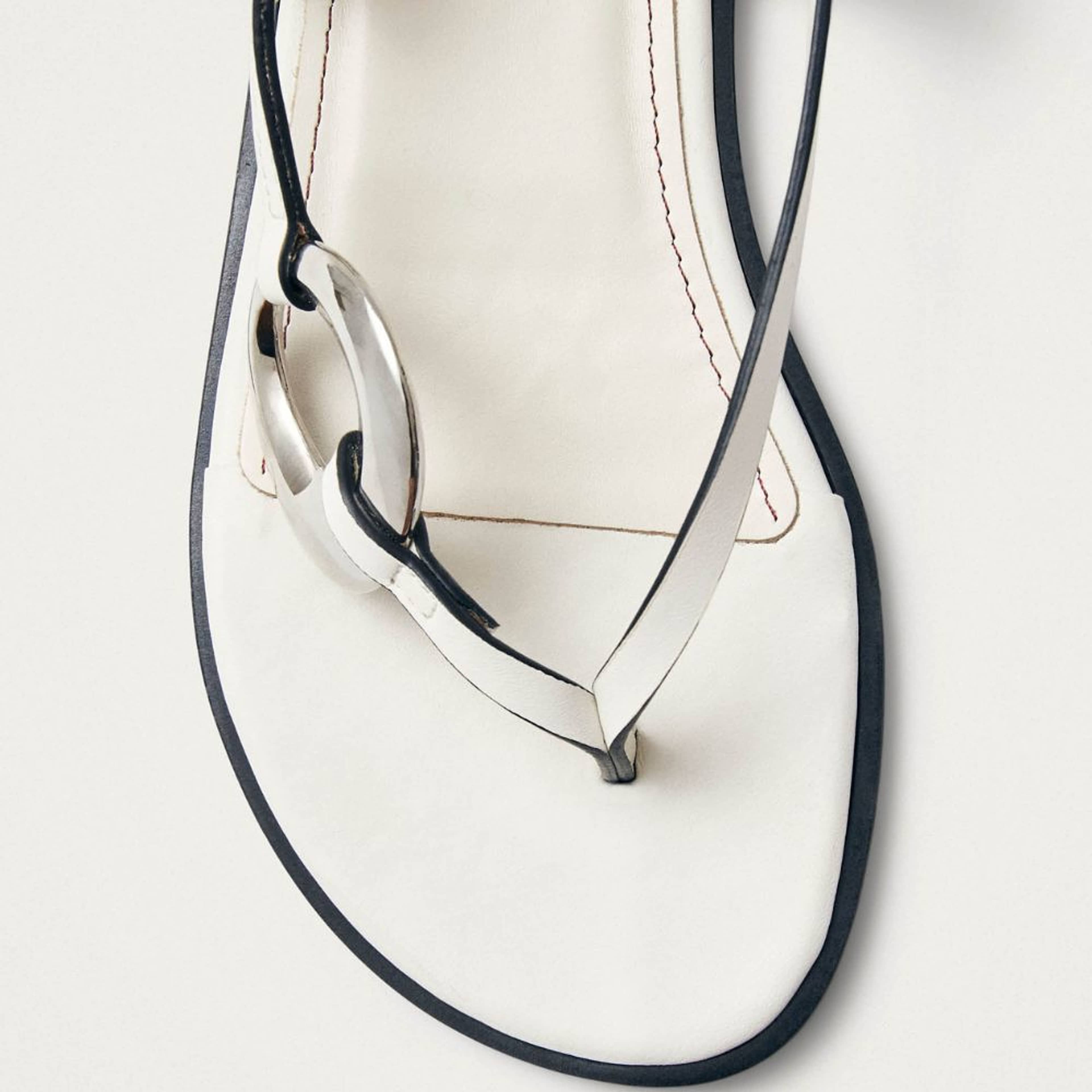 Morosia White Leather Sandals