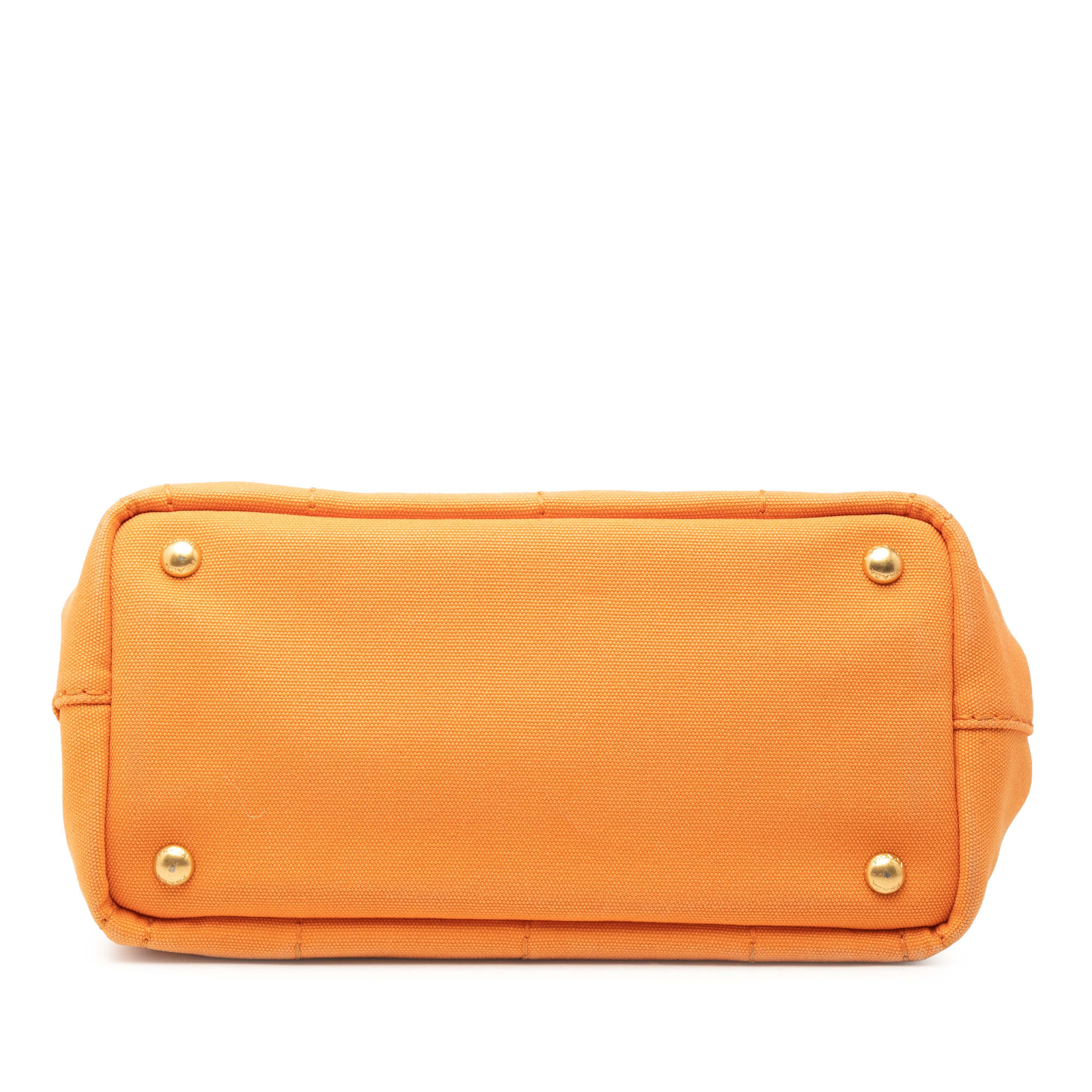 Prada Small Canvas Canapa Logo Satchel, från Luxclusif, i färgen light orange. Klicka för att öppna bilden i stort format