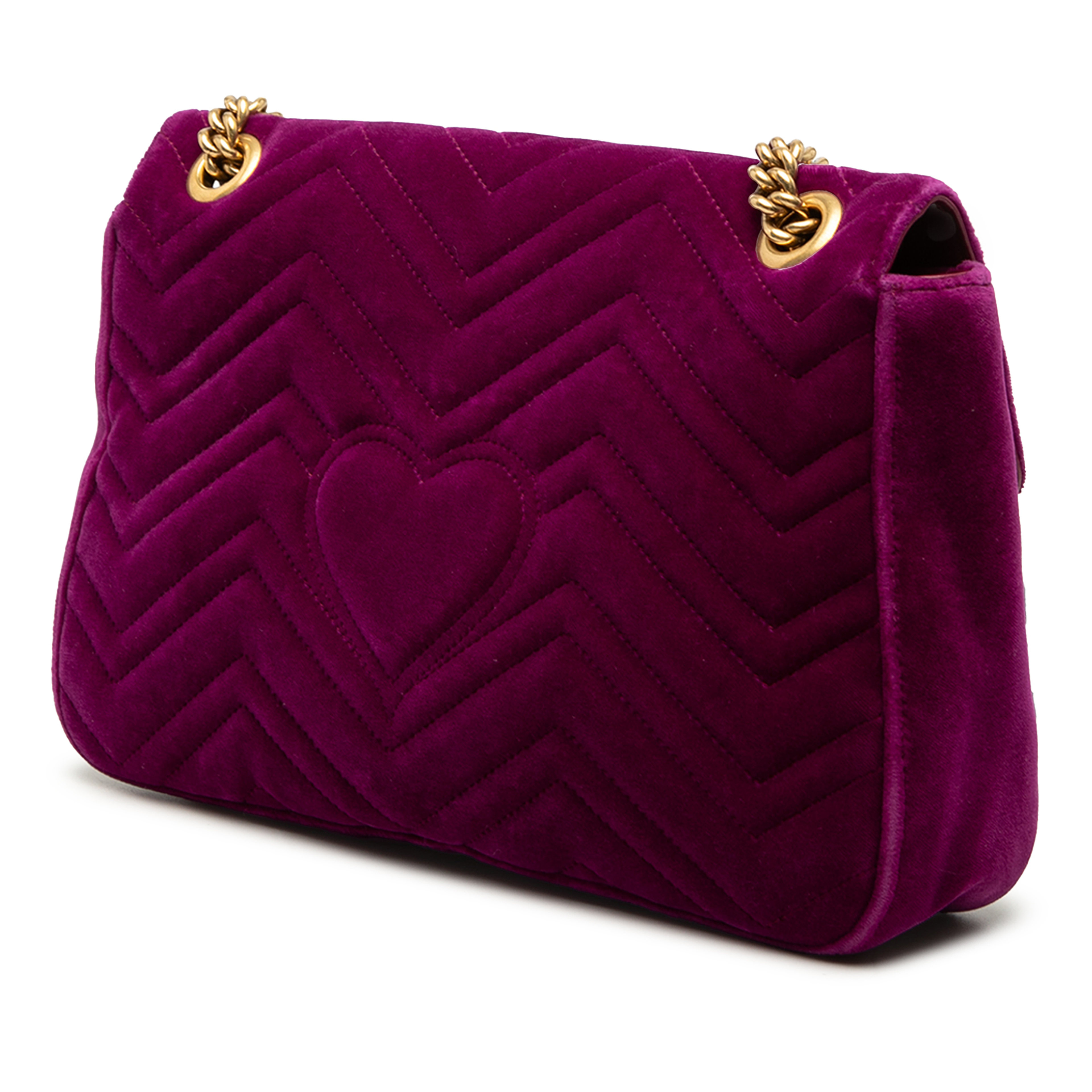 Gucci Large Gg Marmont Embroidered Matelasse Velvet Loved Flap Crossbody, från Luxclusif, i färgen magenta. Klicka för att öppna bilden i stort format