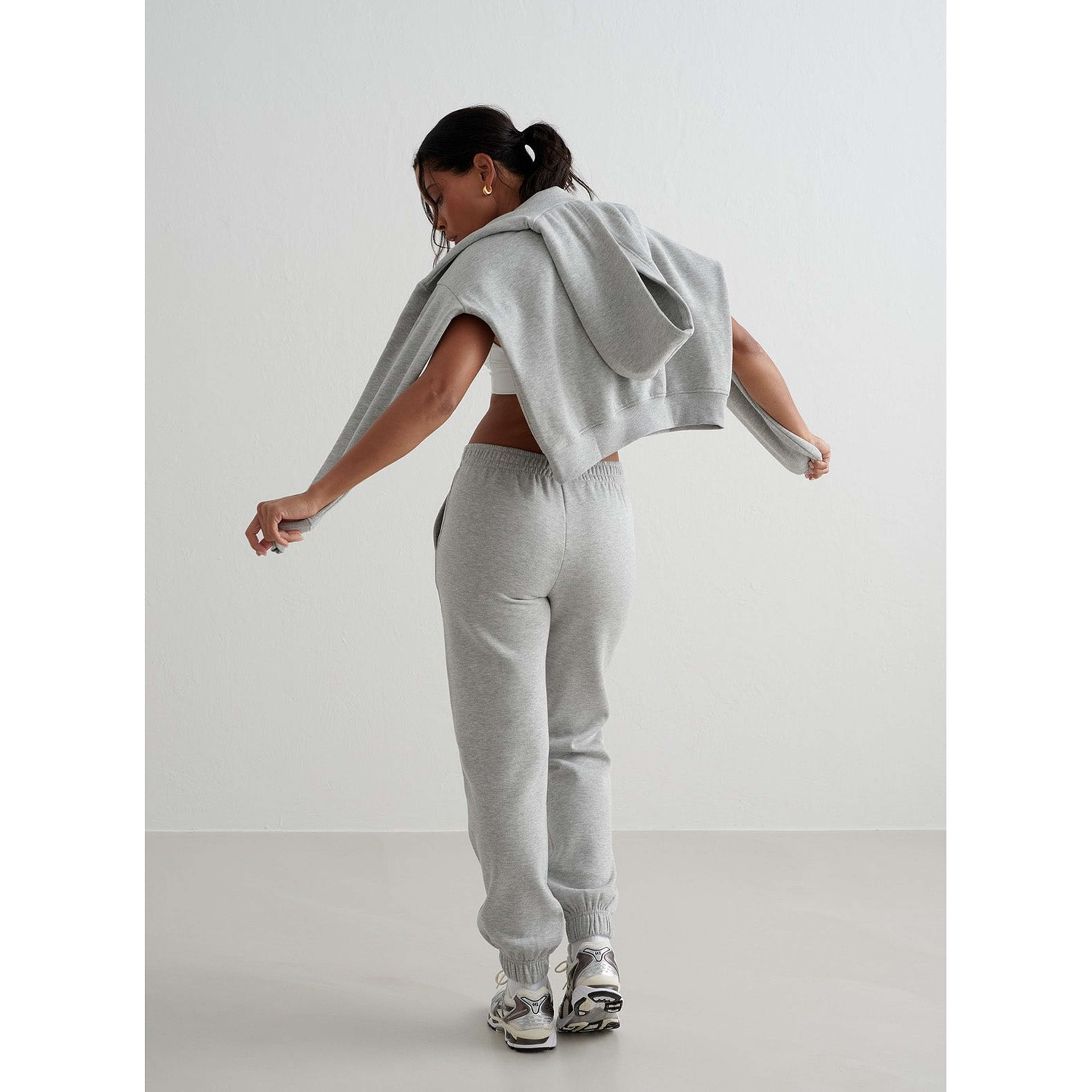 Grey Melange Varsity Classic Sweatpants