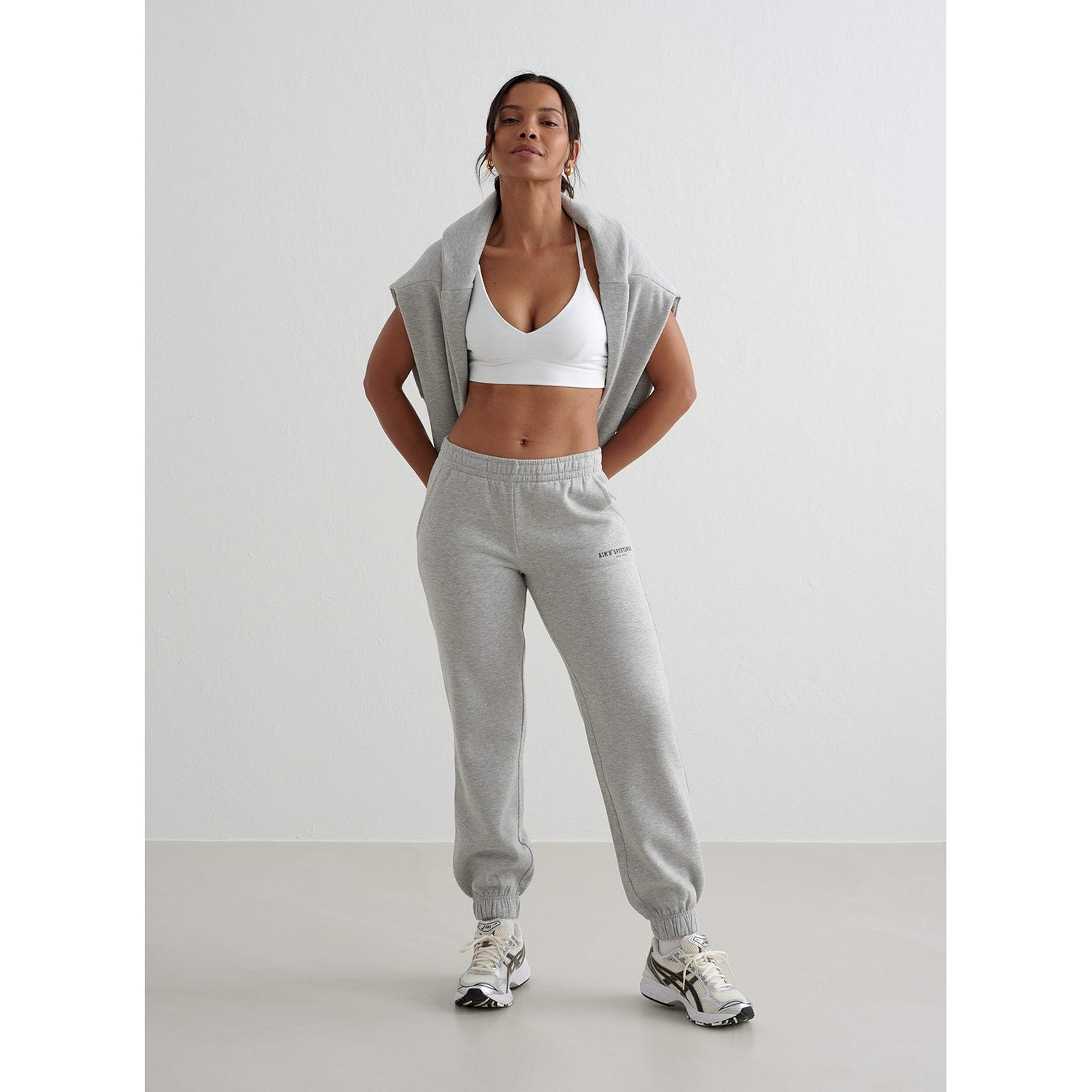 Grey Melange Varsity Classic Sweatpants