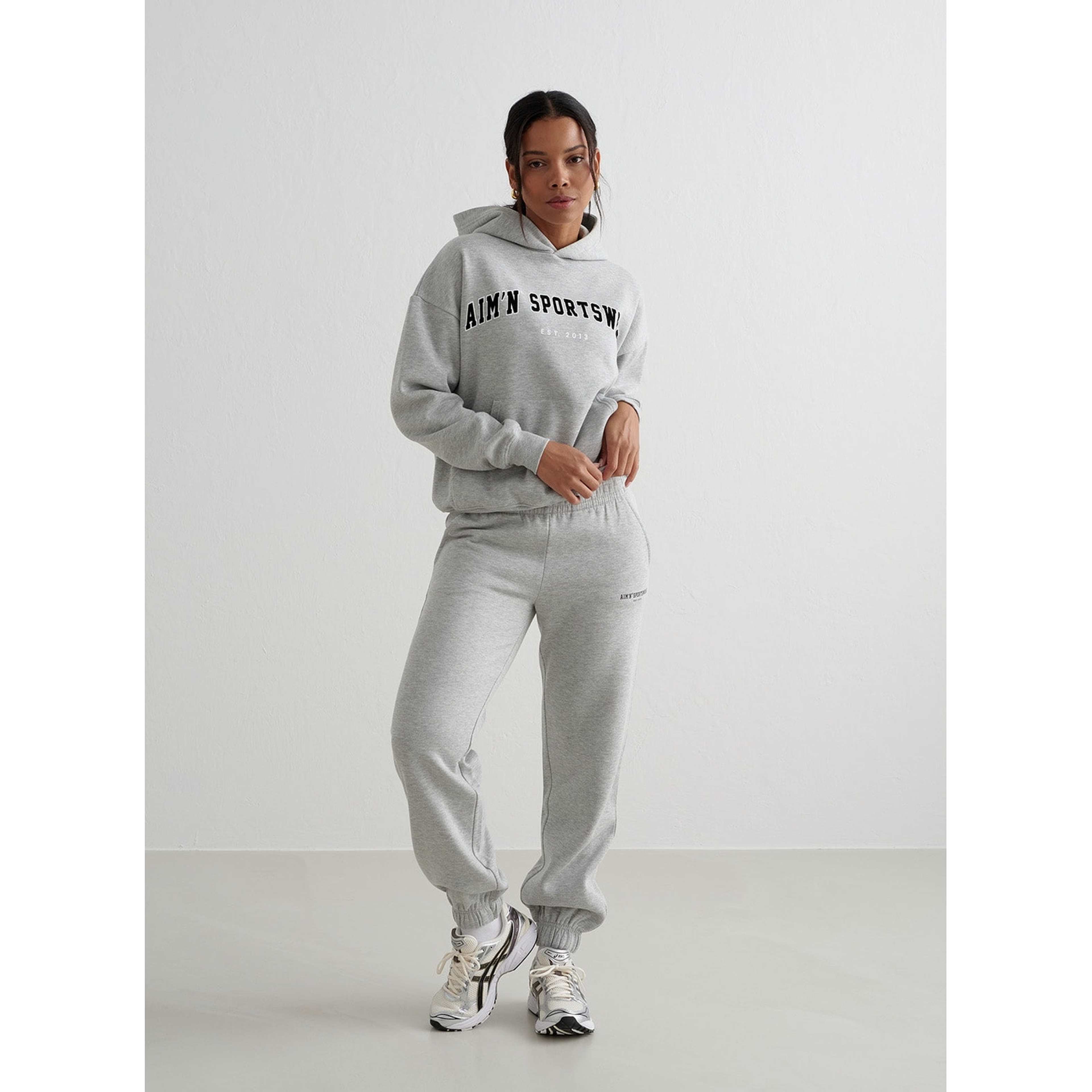 Grey Melange Varsity Classic Sweatpants