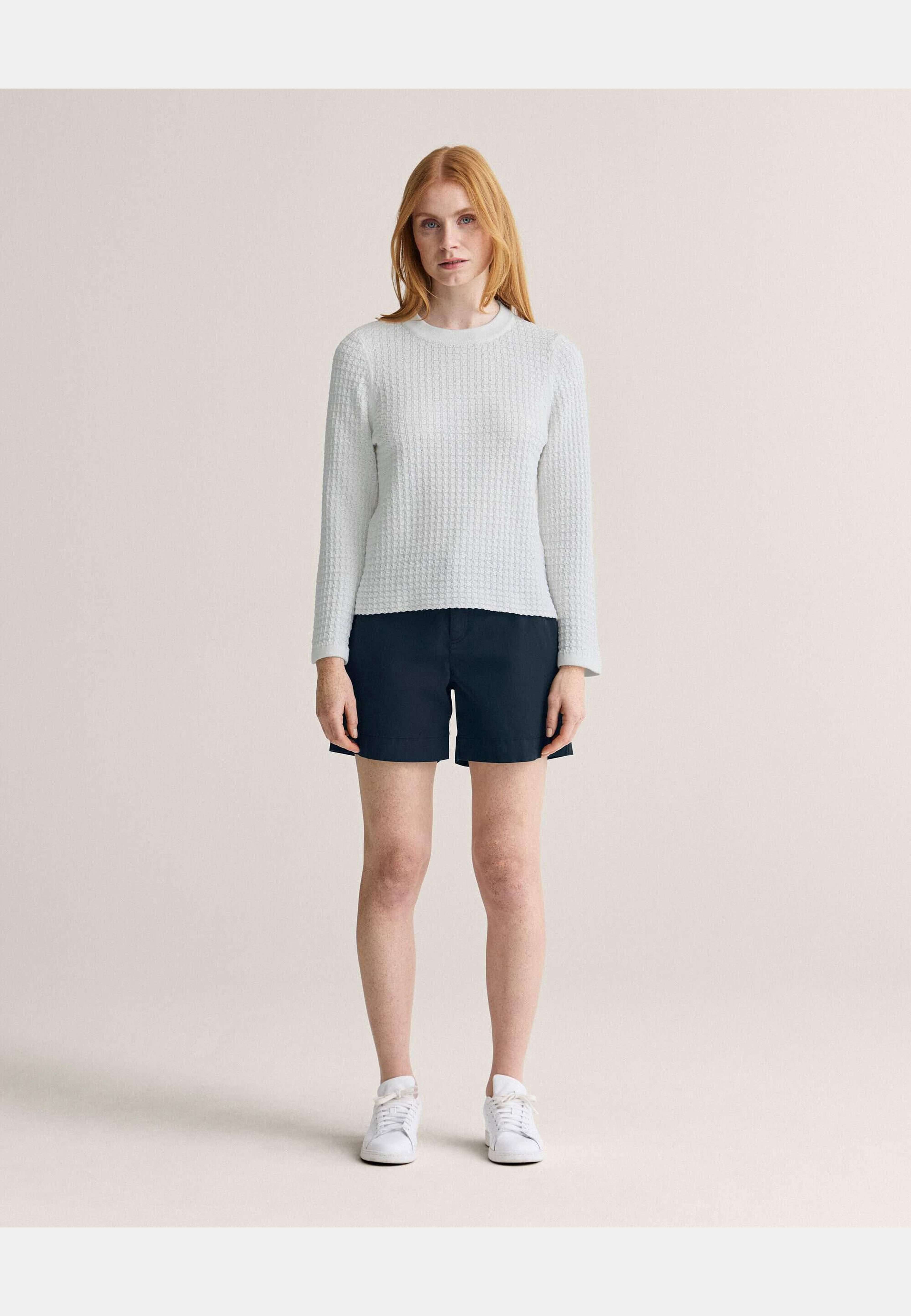 Elysa Tuckstitch Sweater, från Newhouse, i färgen offwhite. Klicka för att öppna bilden i stort format