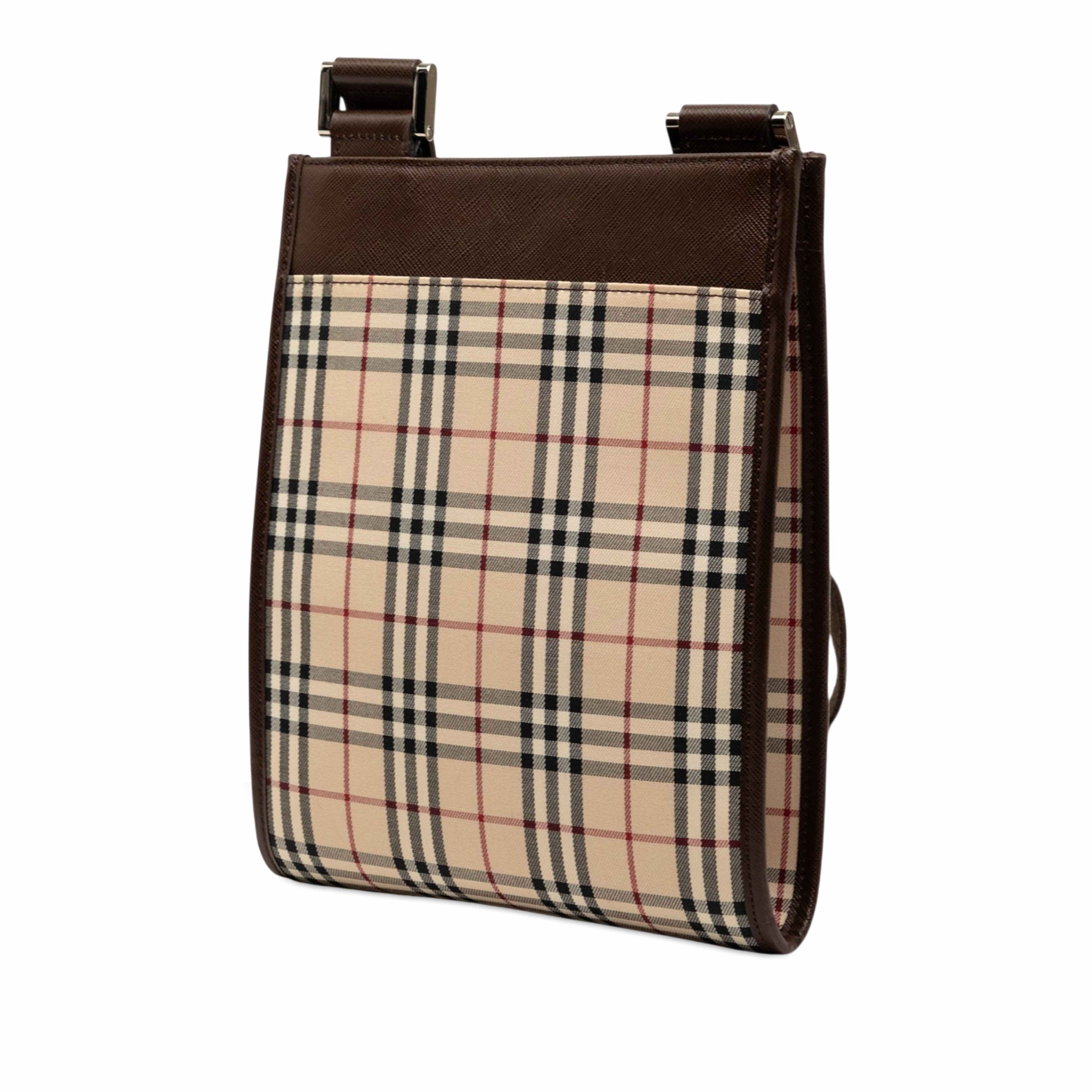 Burberry House Check Canvas Crossbody, från Luxclusif, i färgen beige. Klicka för att öppna bilden i stort format