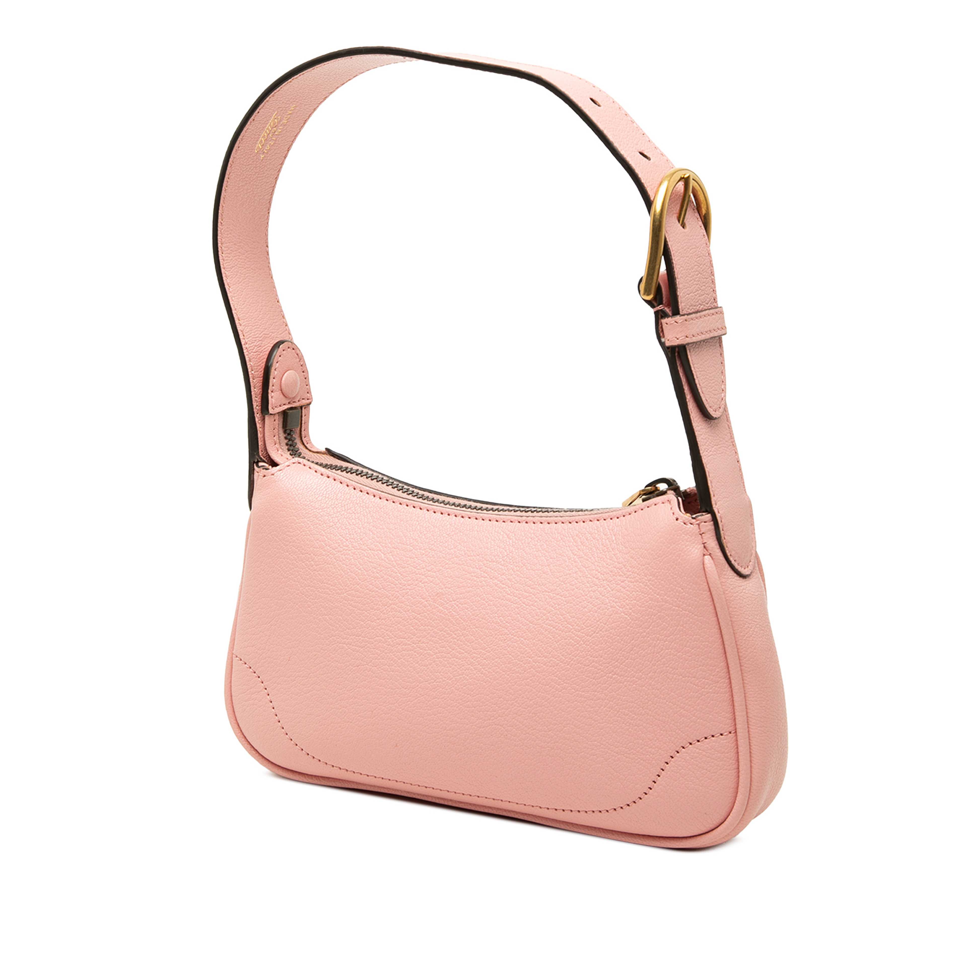 Gucci Mini Goatskin Aphrodite Shoulder Bag, från Luxclusif, i färgen rosa. Klicka för att öppna bilden i stort format