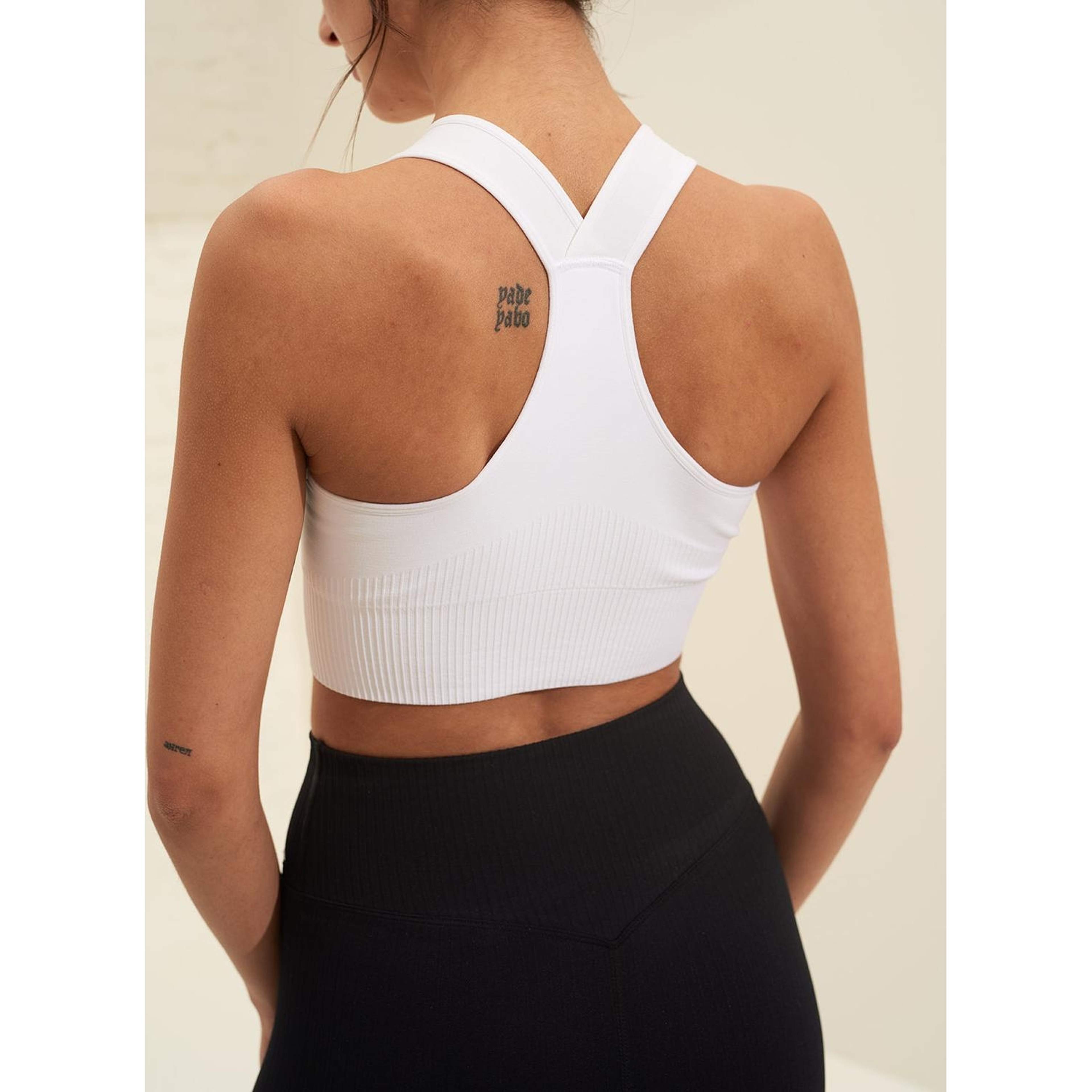 White High Support Ribbed Bra