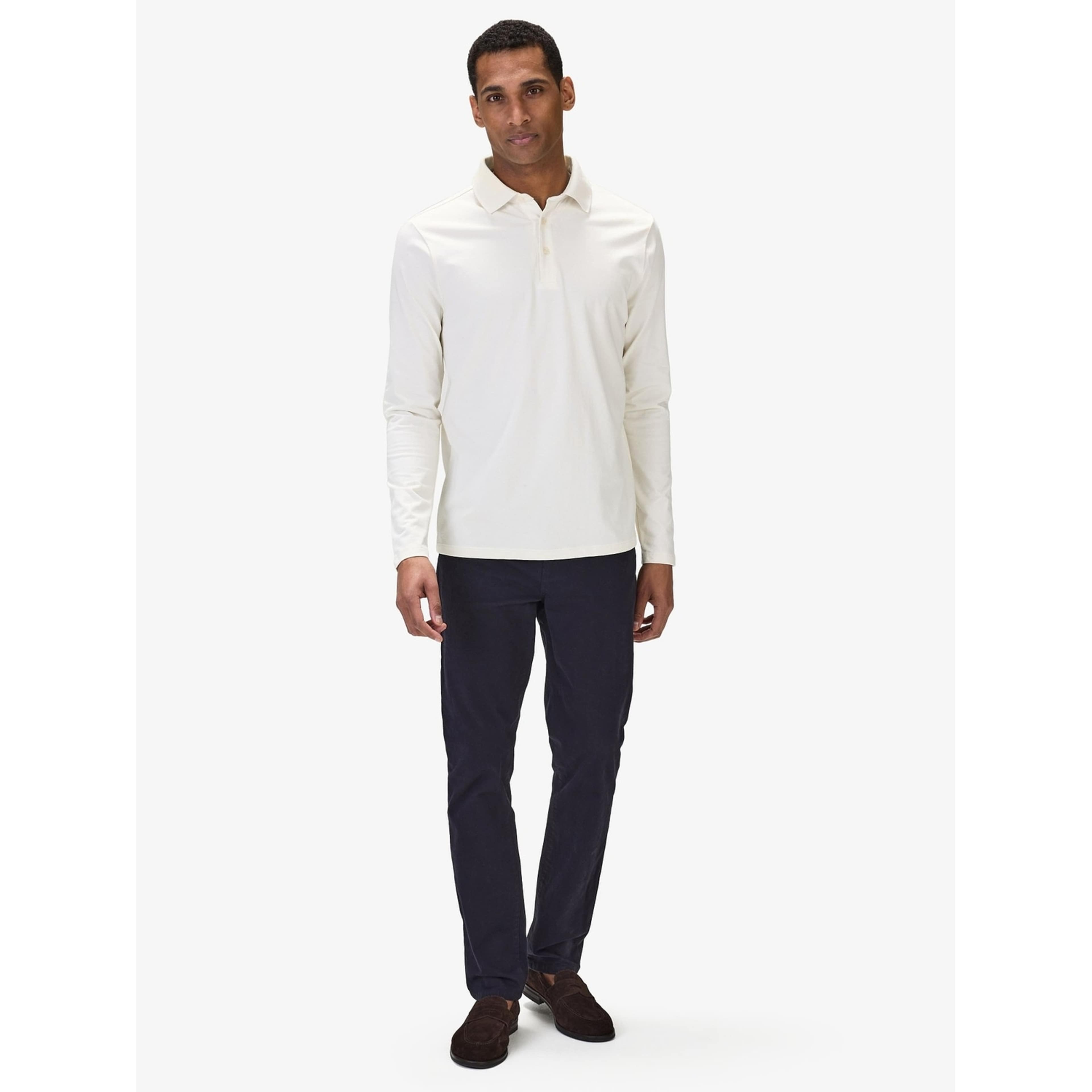 Cotton Fitted Stretch L/s Polo Shirt Jersey