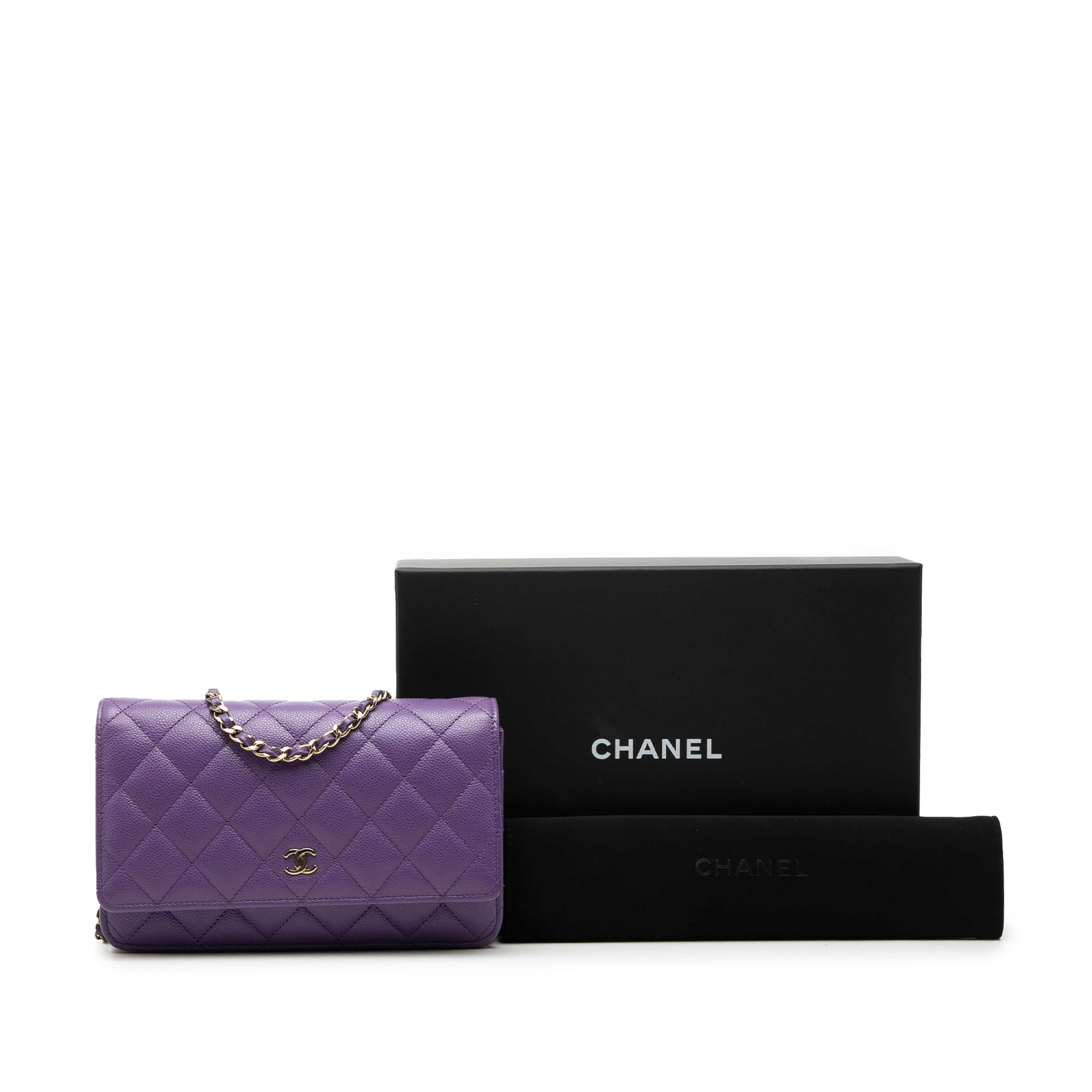 Chanel Cc Quilted Caviar Wallet On Chain, från Luxclusif, i färgen purpur. Klicka för att öppna bilden i stort format