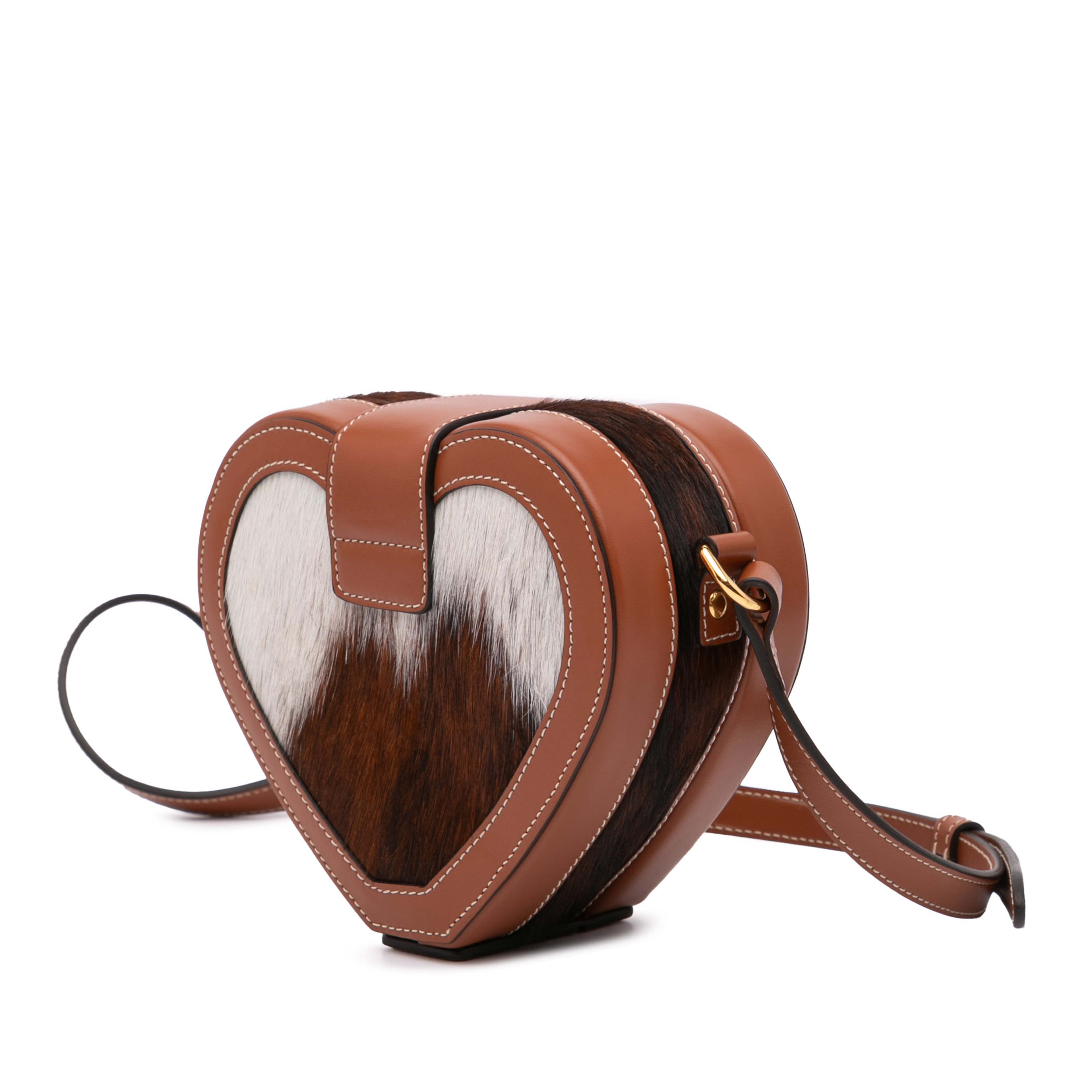 Celine Pony Hair Triomphe Heart Tambour Crossbody