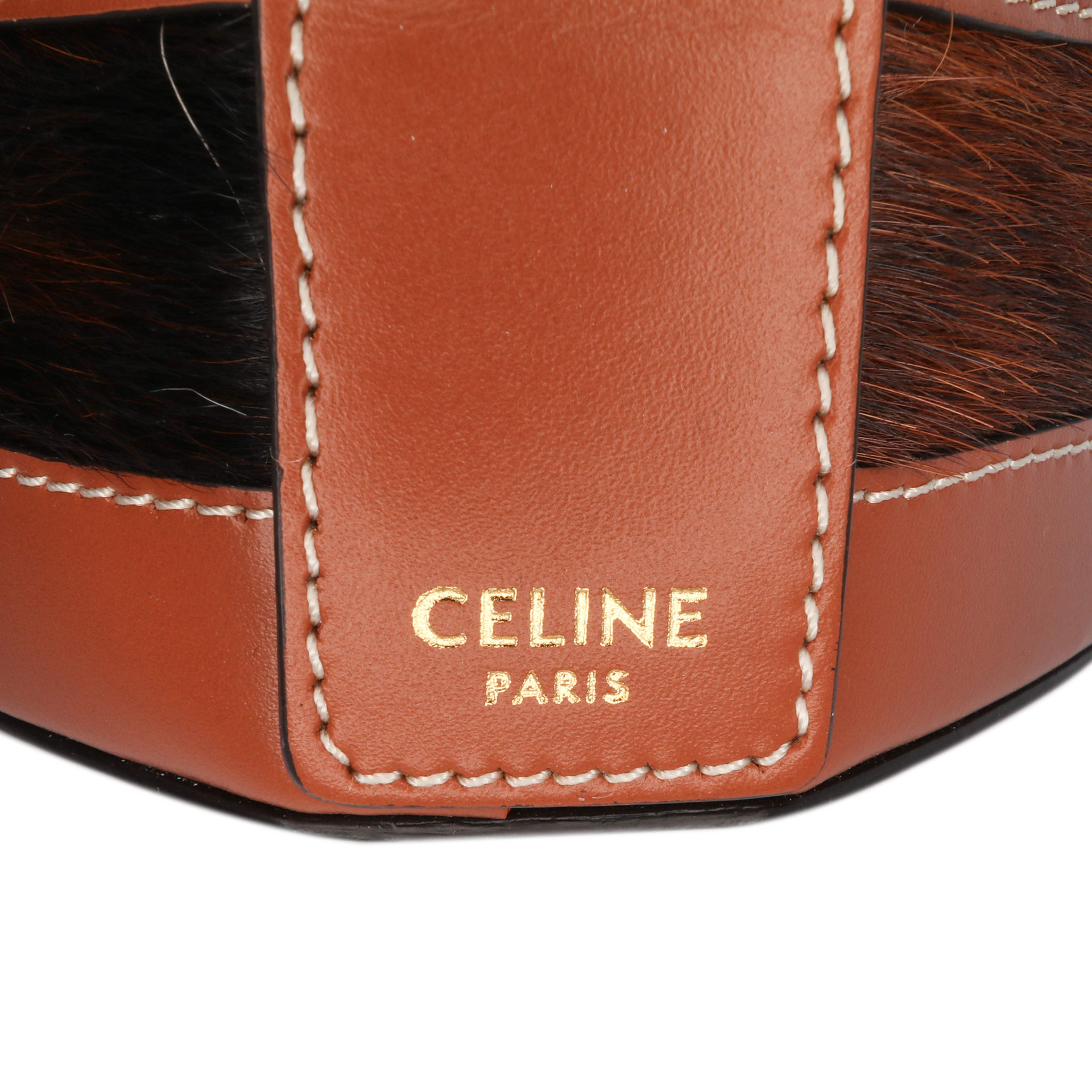 Celine Pony Hair Triomphe Heart Tambour Crossbody