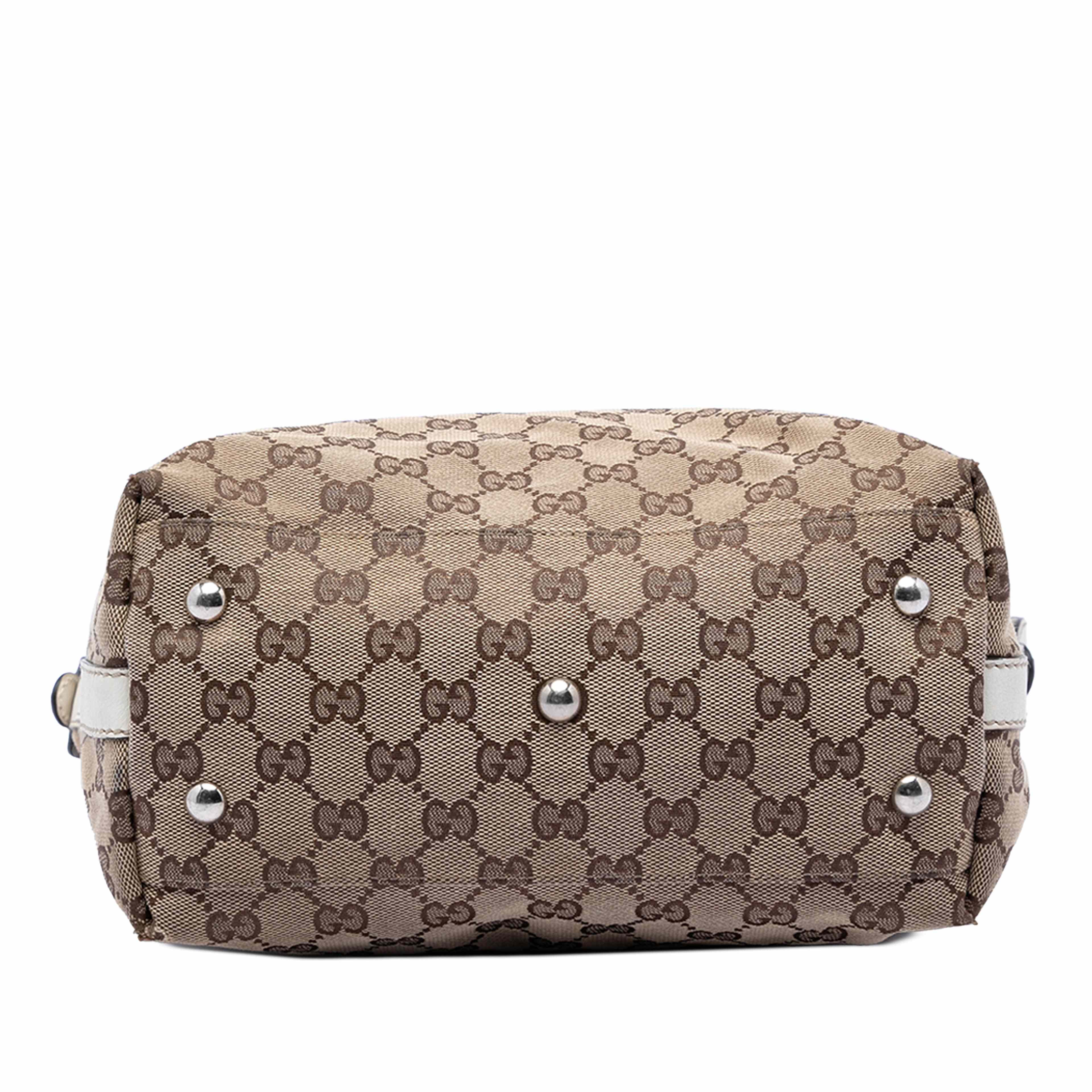 Gucci Gg Canvas Web Match Ball Tote, från Luxclusif, i färgen beige. Klicka för att öppna bilden i stort format