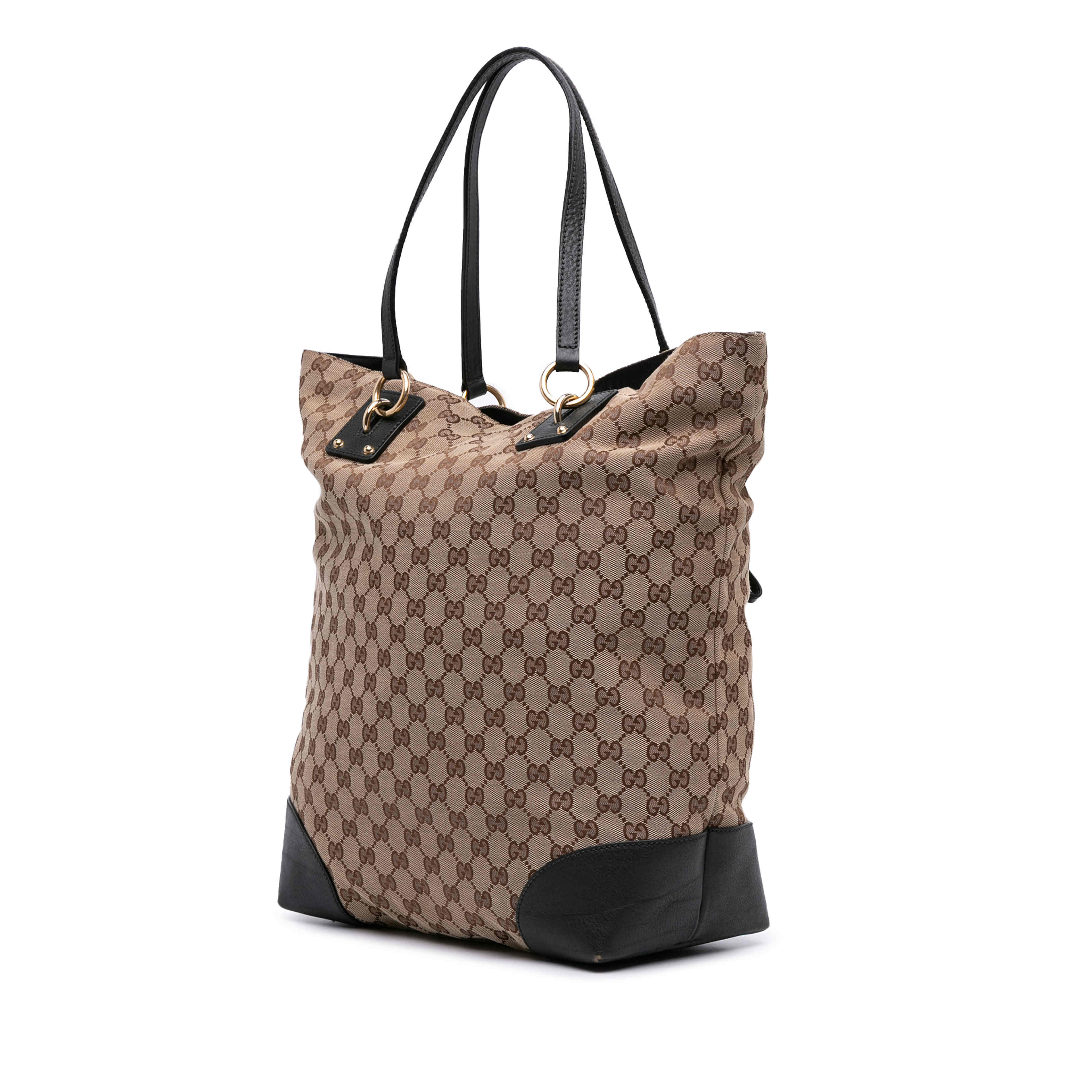 Gucci Large Gg Canvas Gg Charm Tote