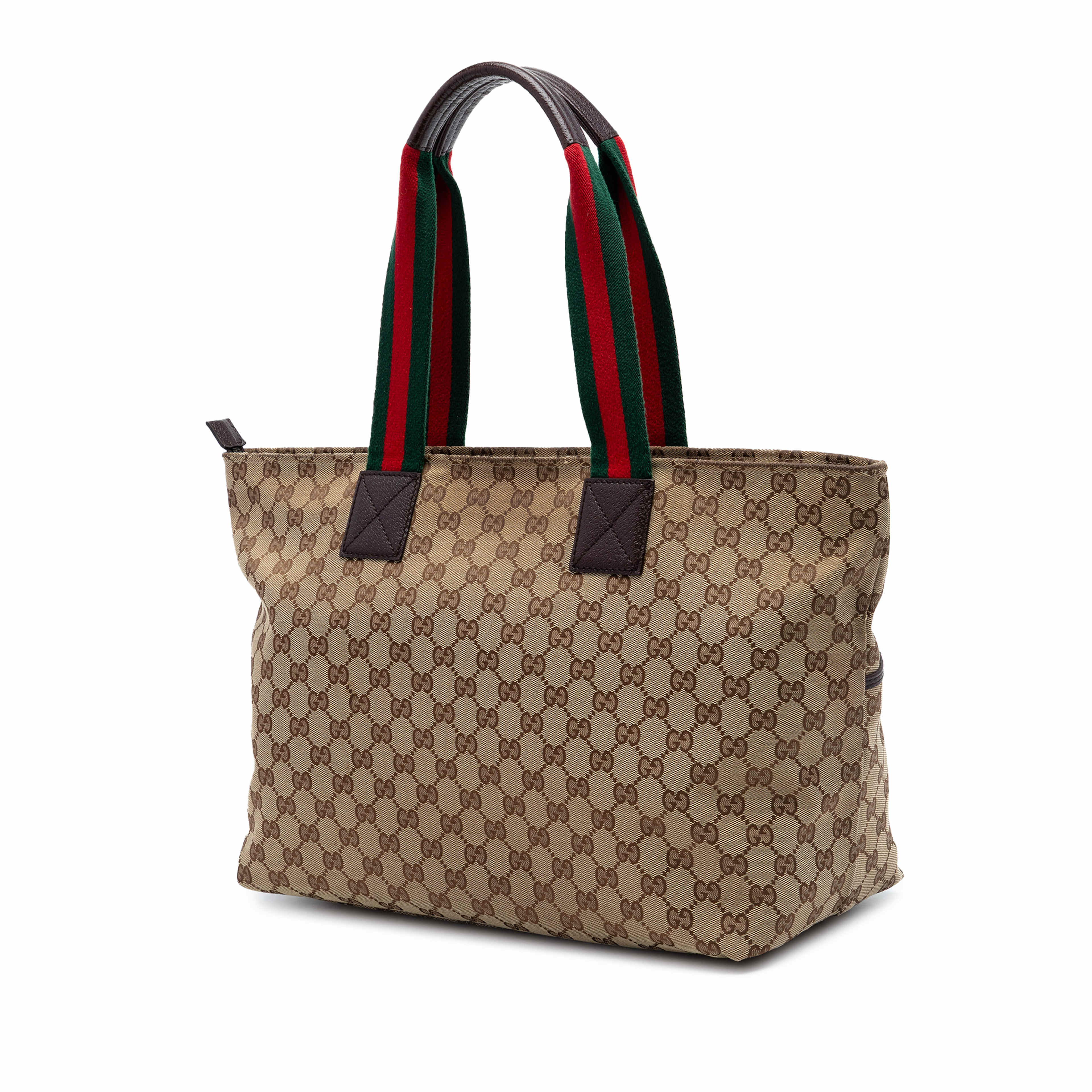 Gucci Gg Canvas Web Tote, från Luxclusif, i färgen beige. Klicka för att öppna bilden i stort format