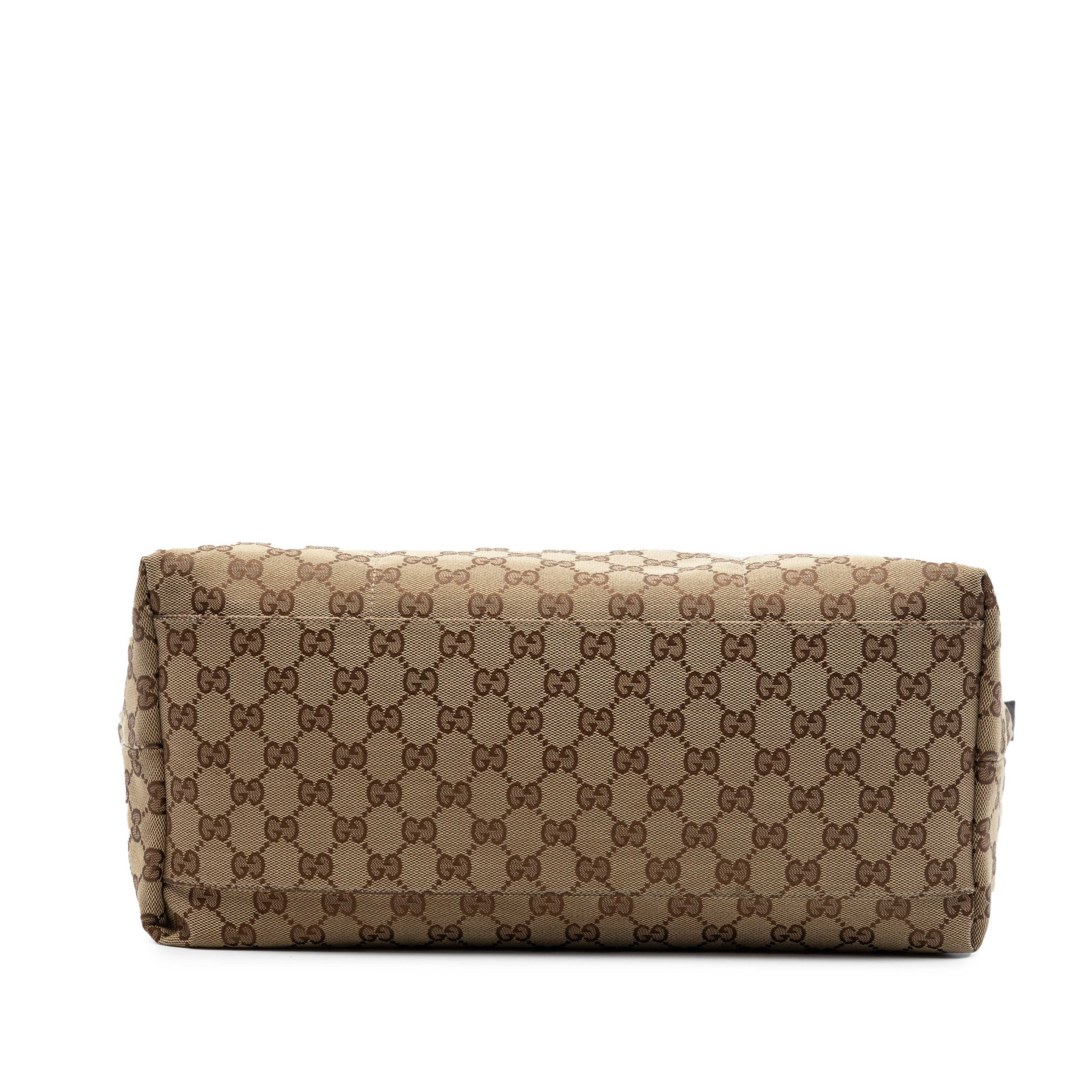 Gucci Gg Canvas Web Tote, från Luxclusif, i färgen beige. Klicka för att öppna bilden i stort format