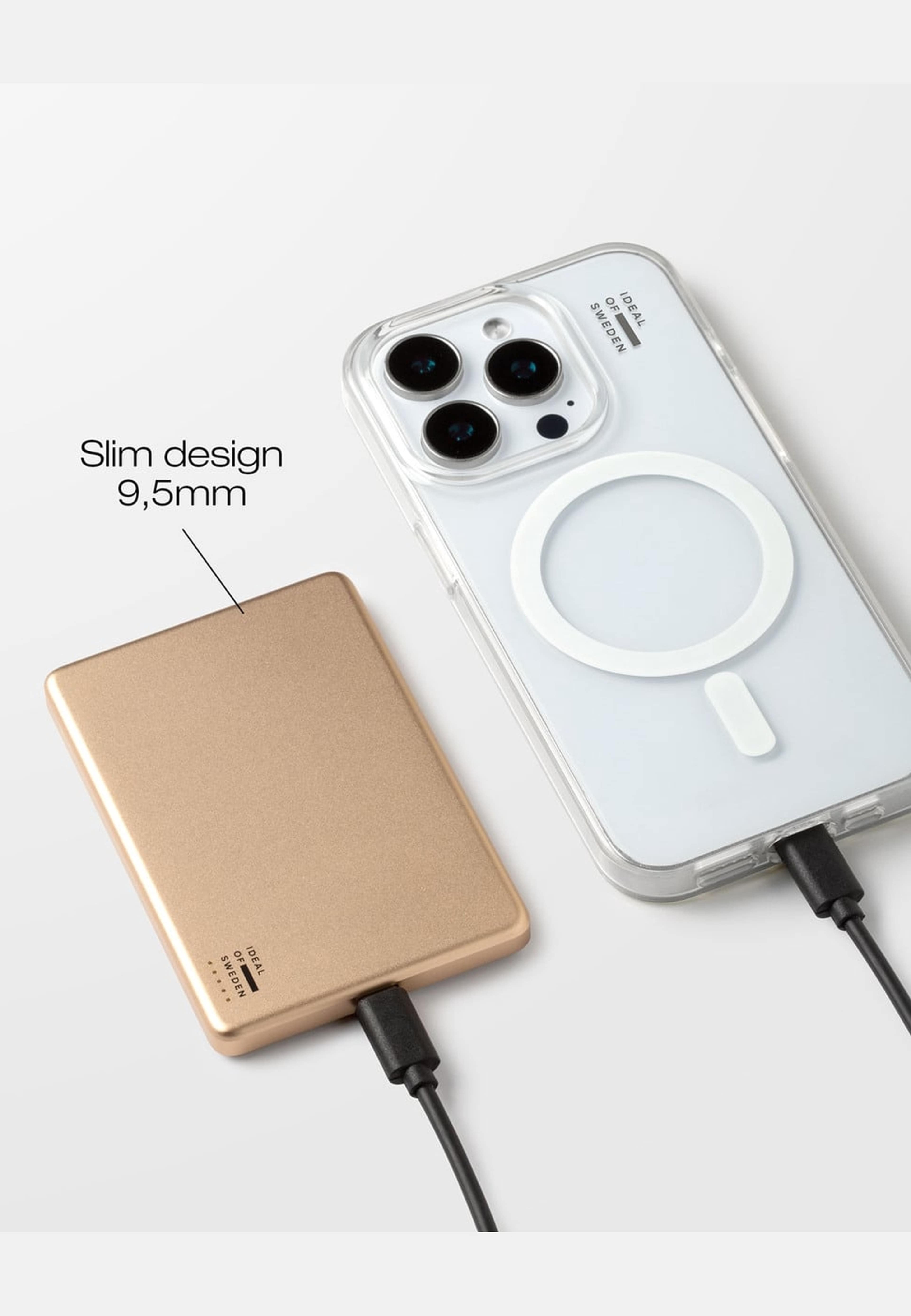 Slim Powerbank Magsafe 5000 Mah Gold, från Ideal Of Sweden, i färgen gold. Klicka för att öppna bilden i stort format