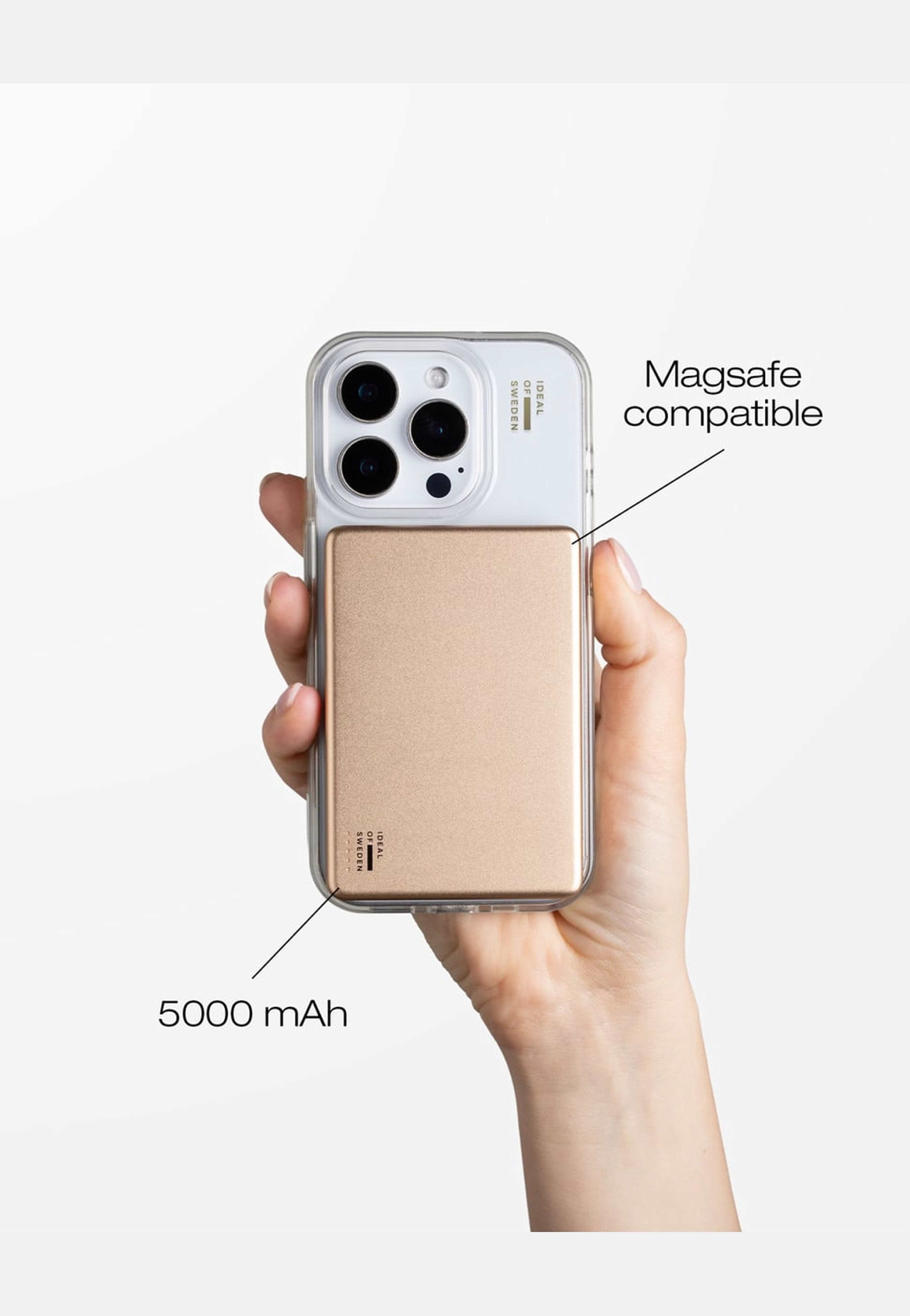 Slim Powerbank Magsafe 5000 Mah Gold, från Ideal Of Sweden, i färgen gold. Klicka för att öppna bilden i stort format
