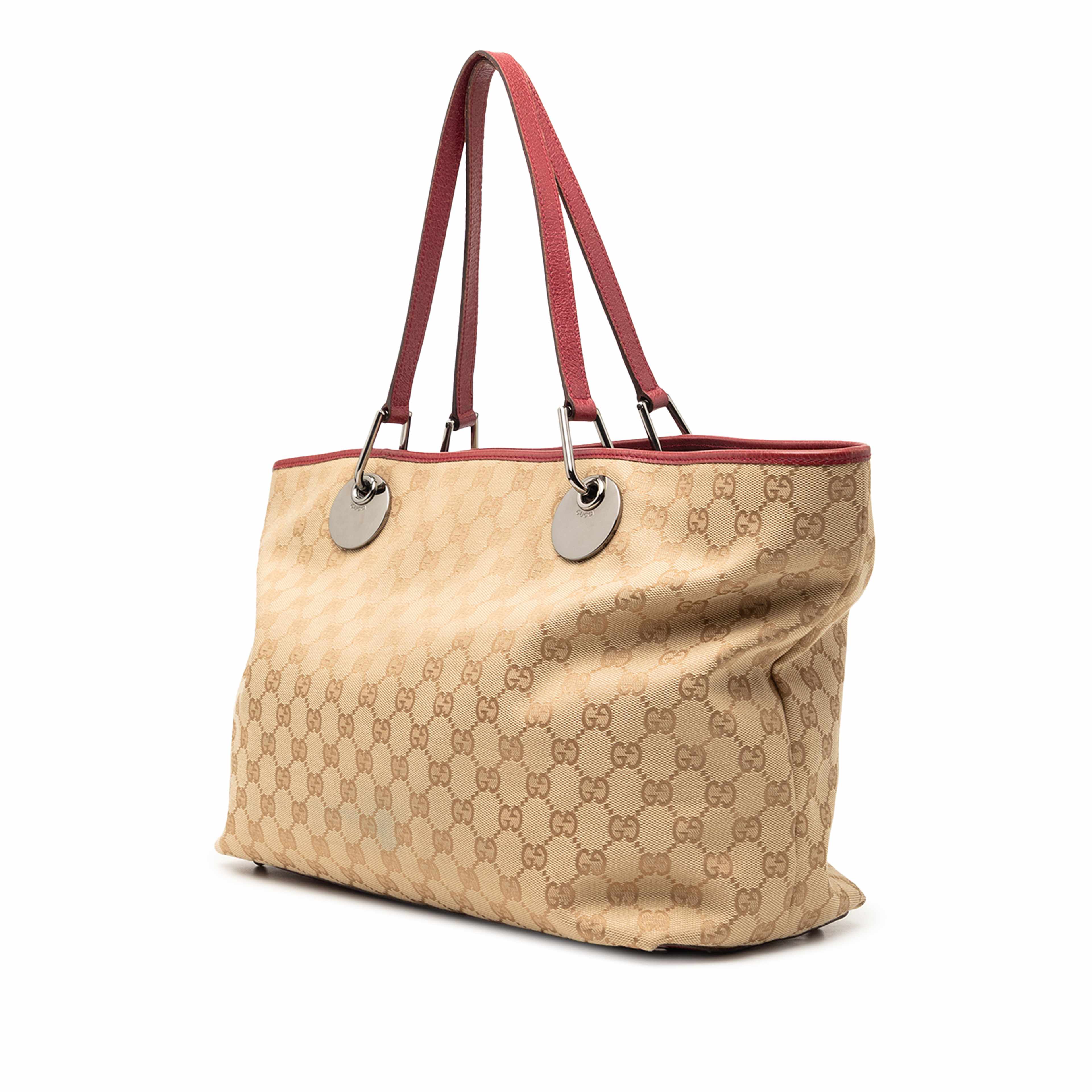 Gucci Gg Canvas Eclipse Tote, från Luxclusif, i färgen beige. Klicka för att öppna bilden i stort format