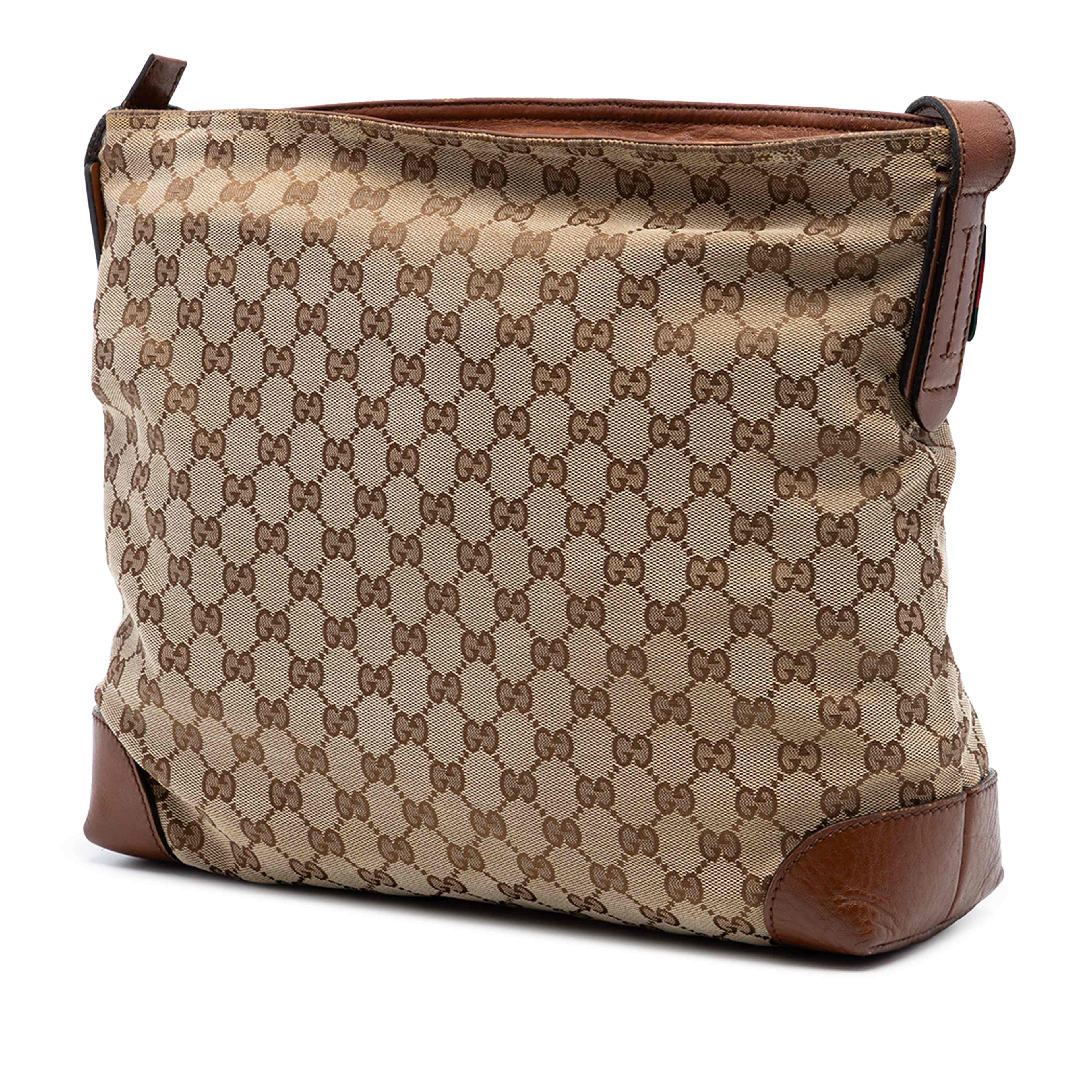 Gucci Gg Canvas Web Crossbody, från Luxclusif, i färgen beige. Klicka för att öppna bilden i stort format