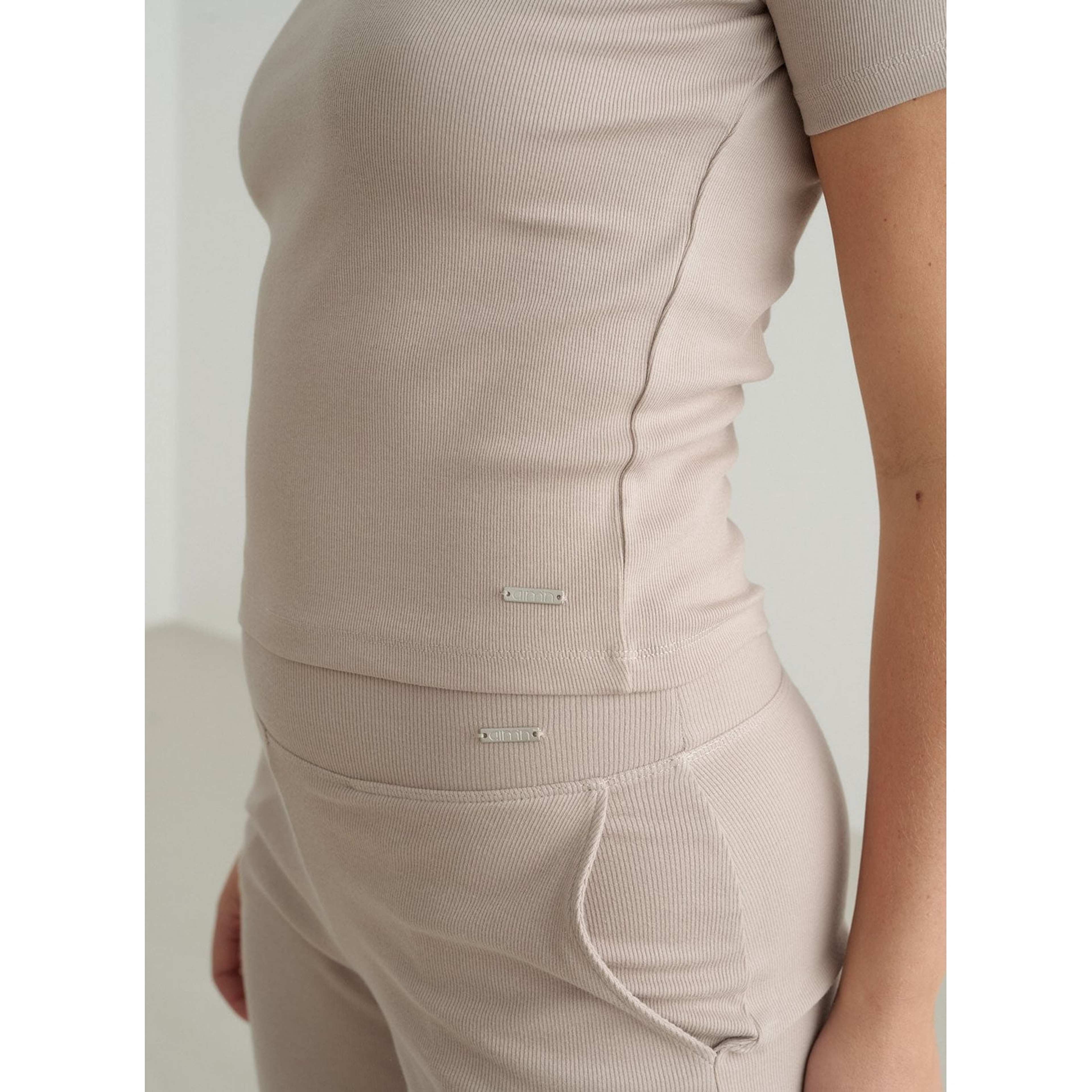 Dark Clay Ease Ribbed Short Sleeve