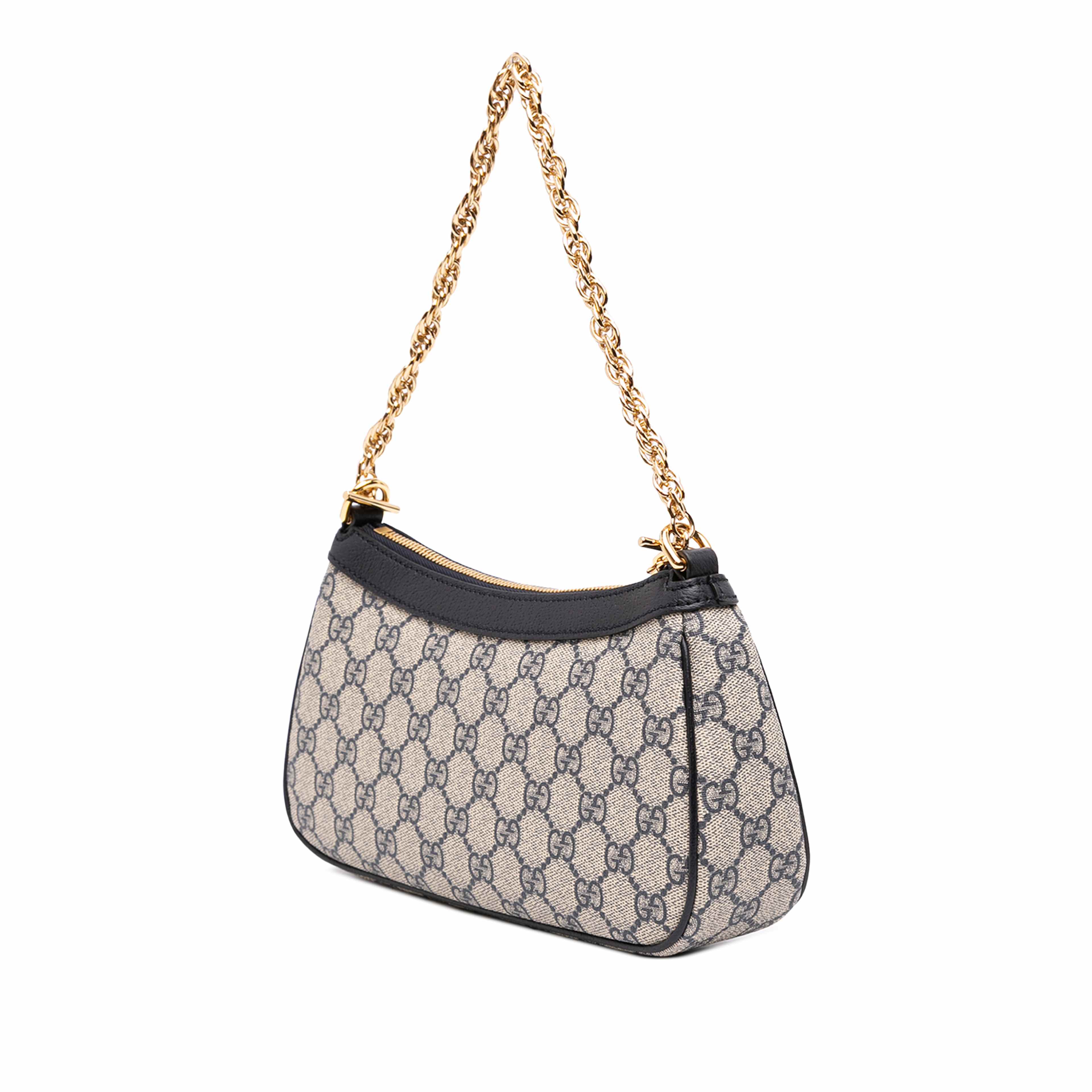 Gucci Small Gg Supreme Web Ophidia Satchel, från Luxclusif, i färgen beige. Klicka för att öppna bilden i stort format