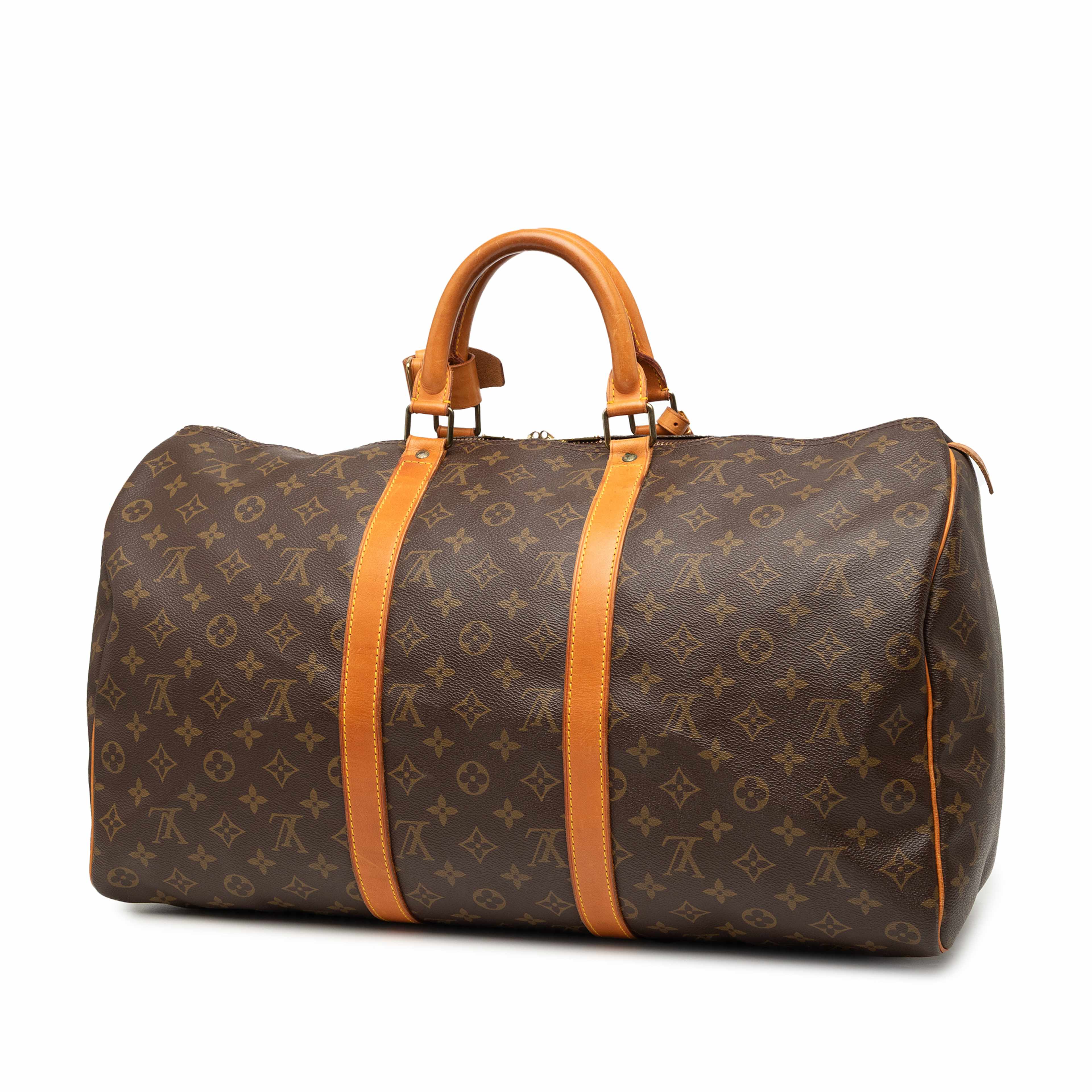 Louis Vuitton Monogram Keepall 50, från Luxclusif, i färgen brown. Klicka för att öppna bilden i stort format