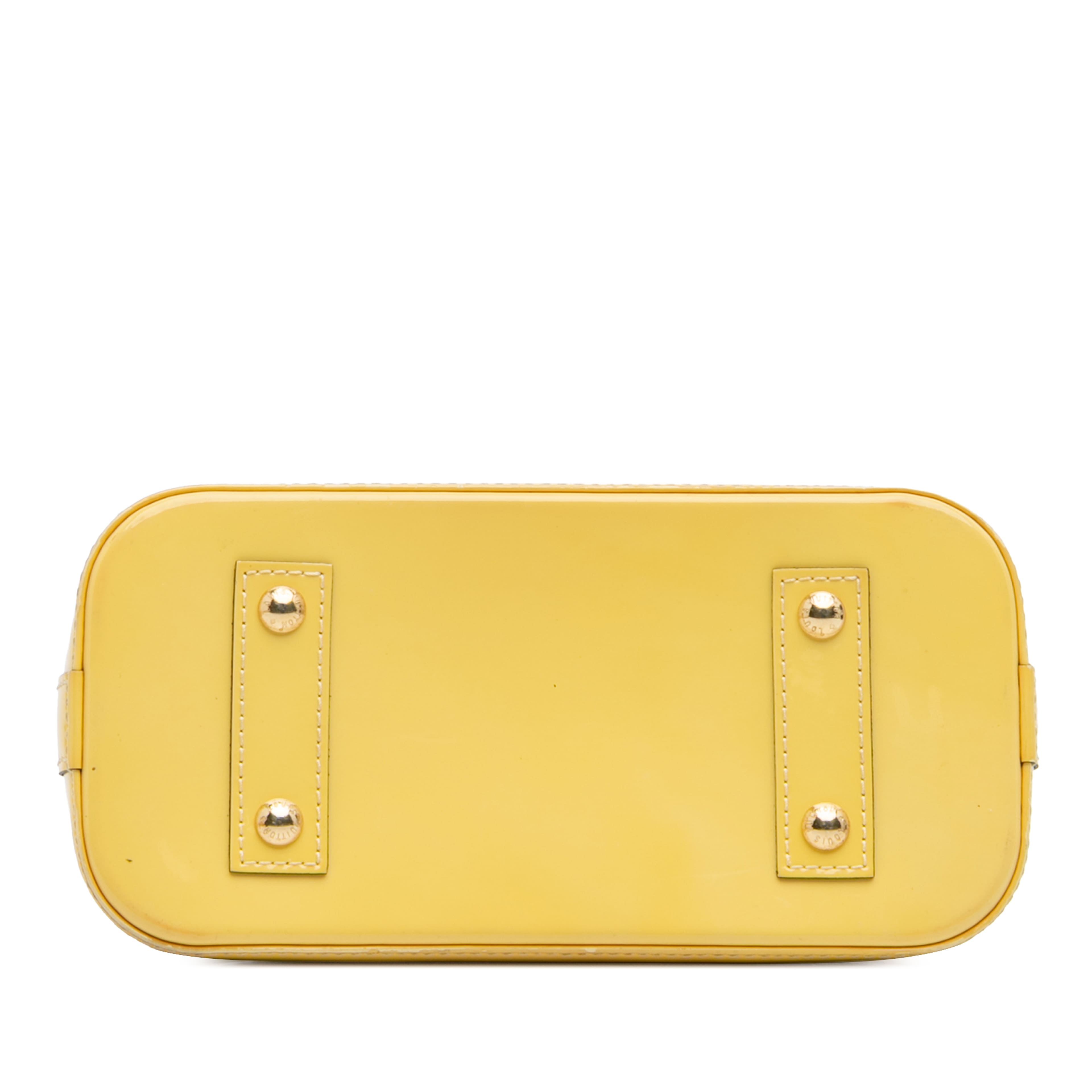 Louis Vuitton Monogram Vernis Alma Bb, från Luxclusif, i färgen yellow. Klicka för att öppna bilden i stort format