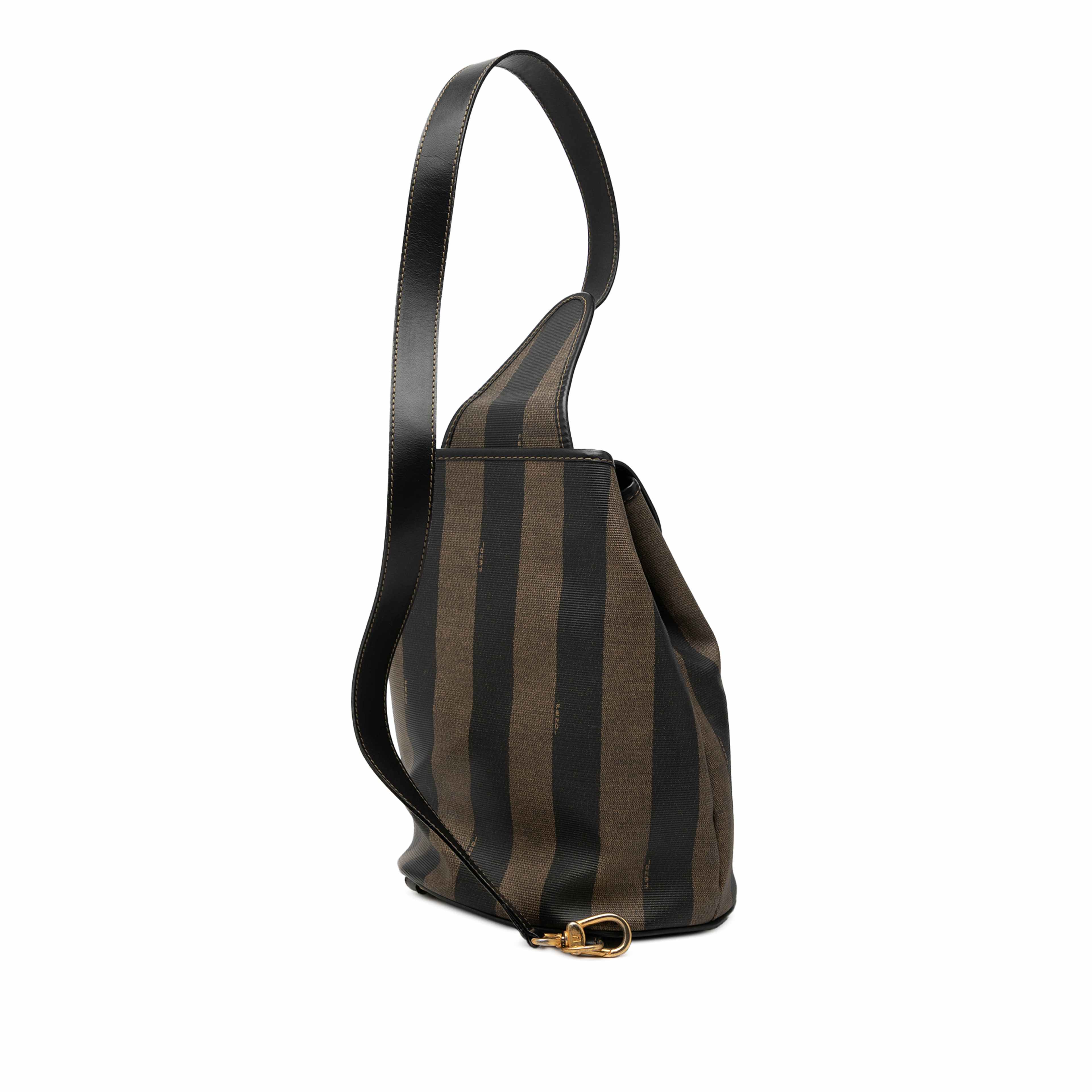 Fendi Pequin Coated Canvas Sling Bag, från Luxclusif, i färgen brown. Klicka för att öppna bilden i stort format
