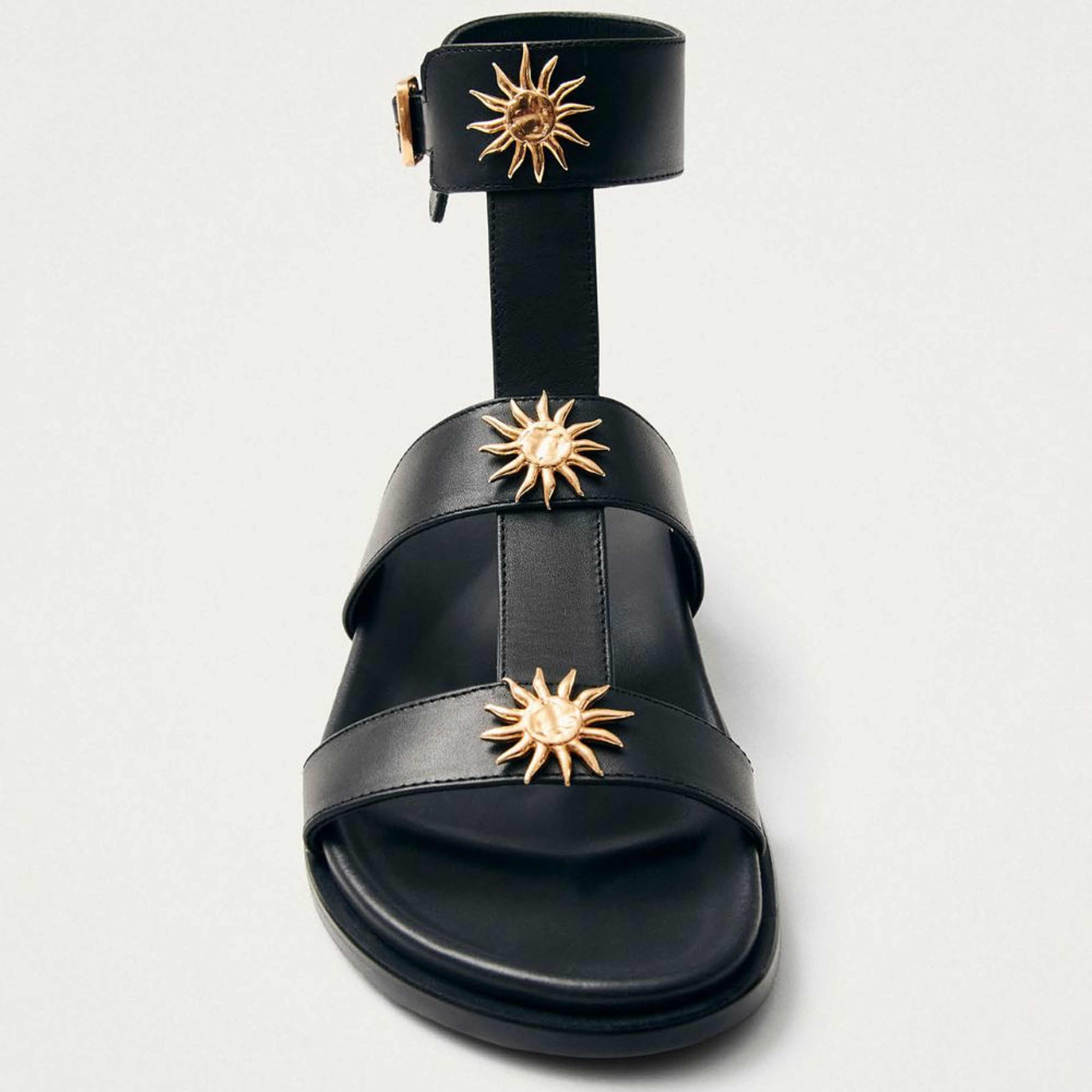 Clarisa Black Leather Sandals