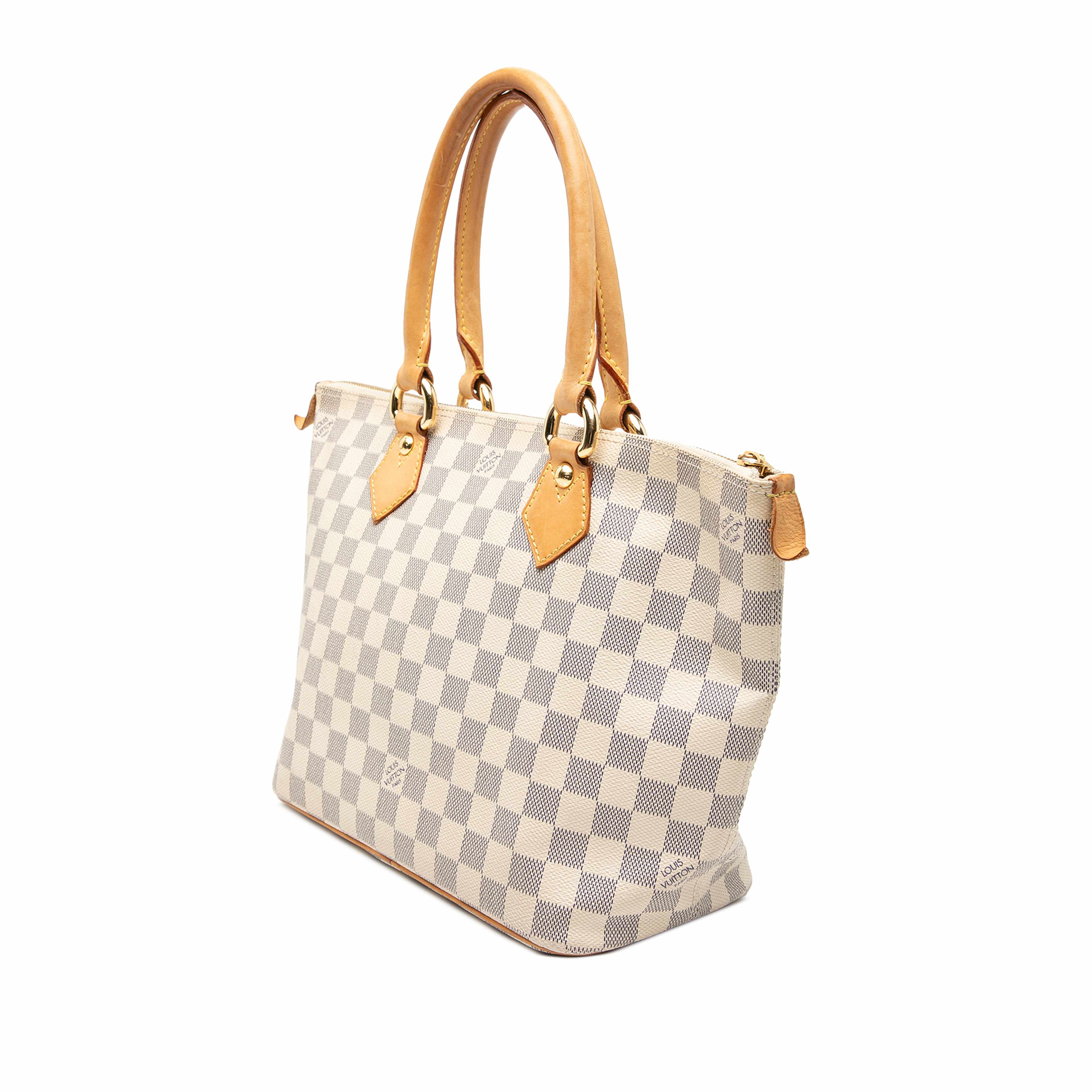Louis Vuitton Damier Azur Saleya Pm, från Luxclusif, i färgen white. Klicka för att öppna bilden i stort format