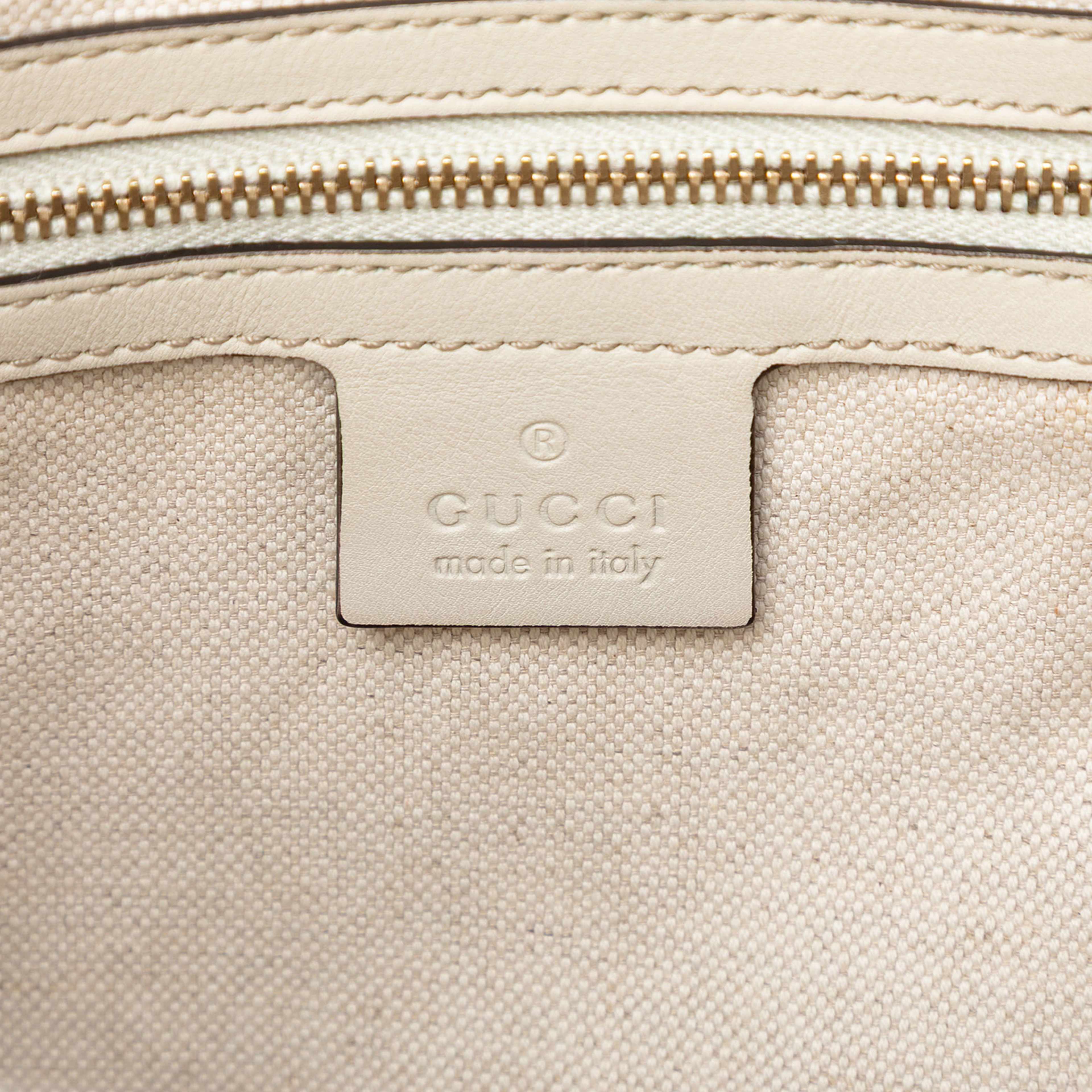 Gucci Guccissima Mayfair Tote, från Luxclusif, i färgen white. Klicka för att öppna bilden i stort format