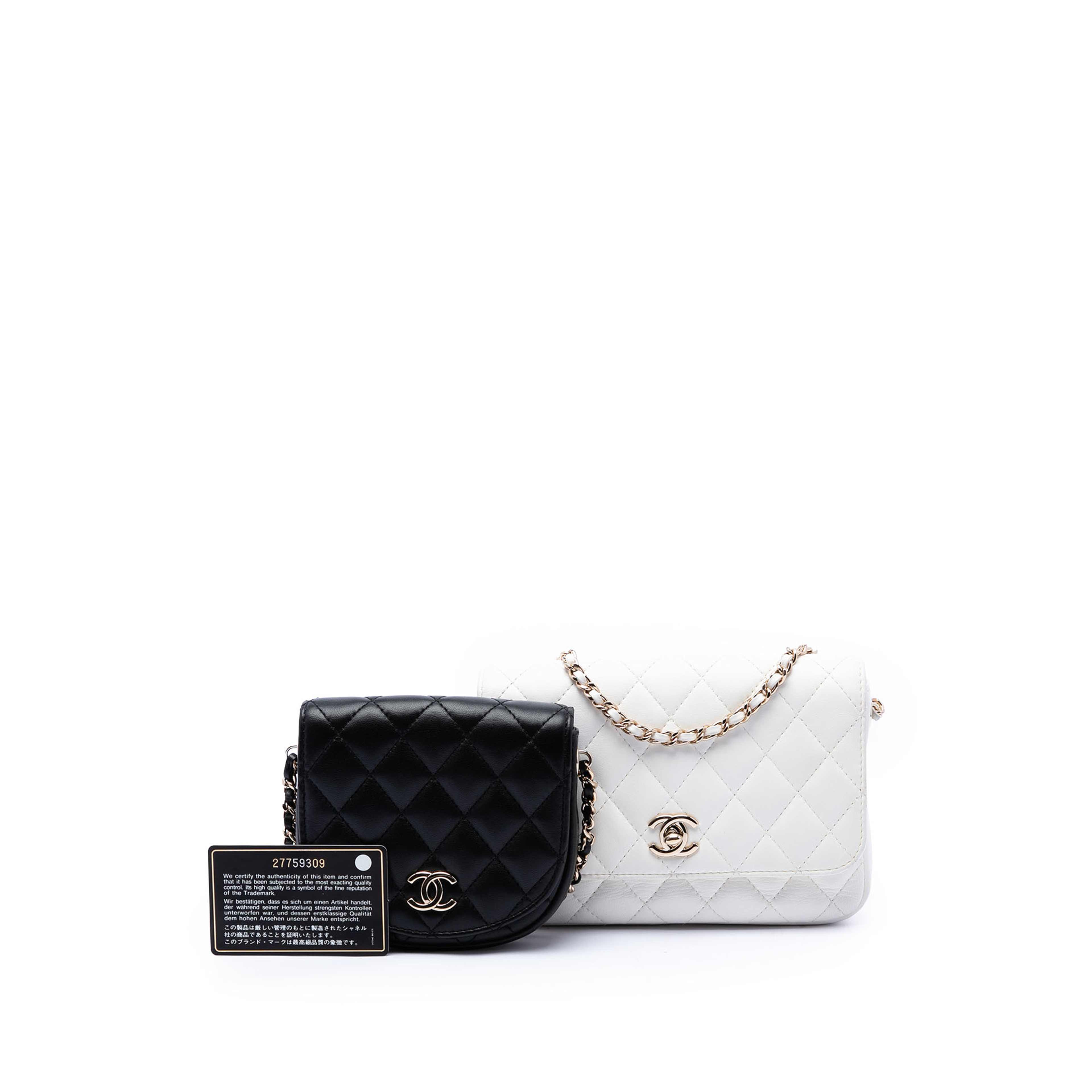 Chanel Cc Quilted Lambskin Side Packs Flap, från Luxclusif, i färgen vit. Klicka för att öppna bilden i stort format