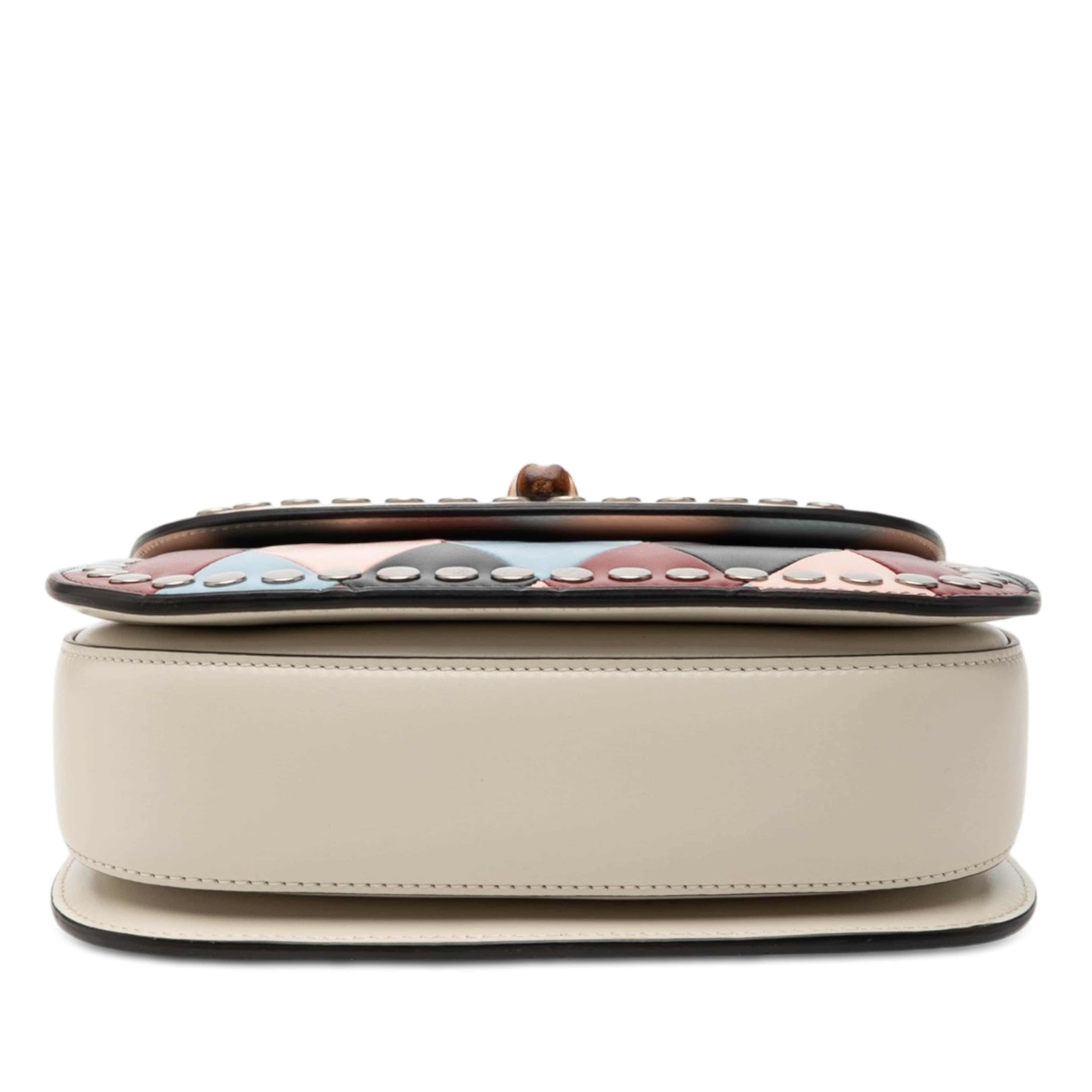 Gucci Small Calfskin Lovelight Bamboo Top Handle Bag, från Luxclusif, i färgen multi. Klicka för att öppna bilden i stort format
