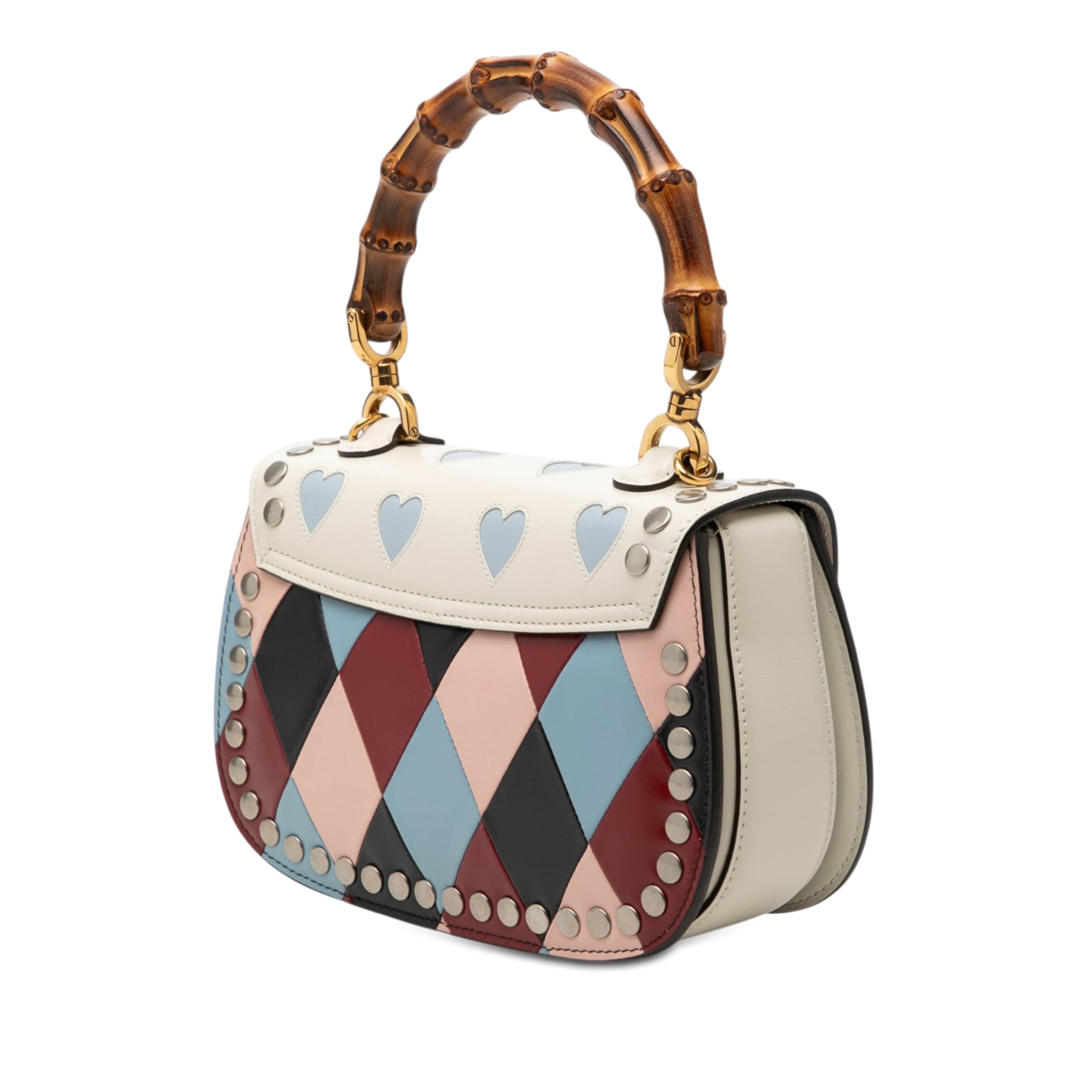 Gucci Small Calfskin Lovelight Bamboo Top Handle Bag, från Luxclusif, i färgen flerfärgad. Klicka för att öppna bilden i stort format