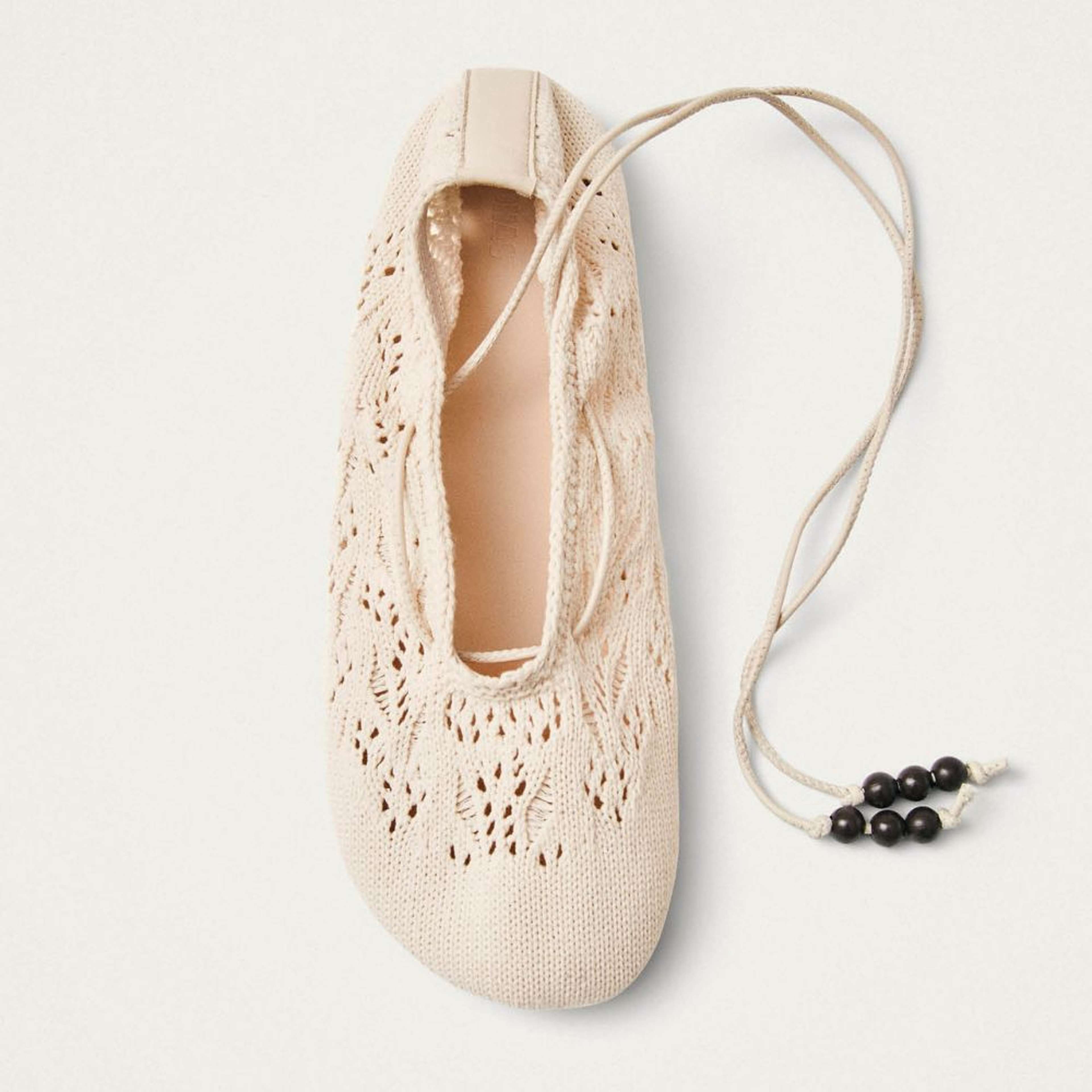 Rosemary Crochet Cream Ballet Flats