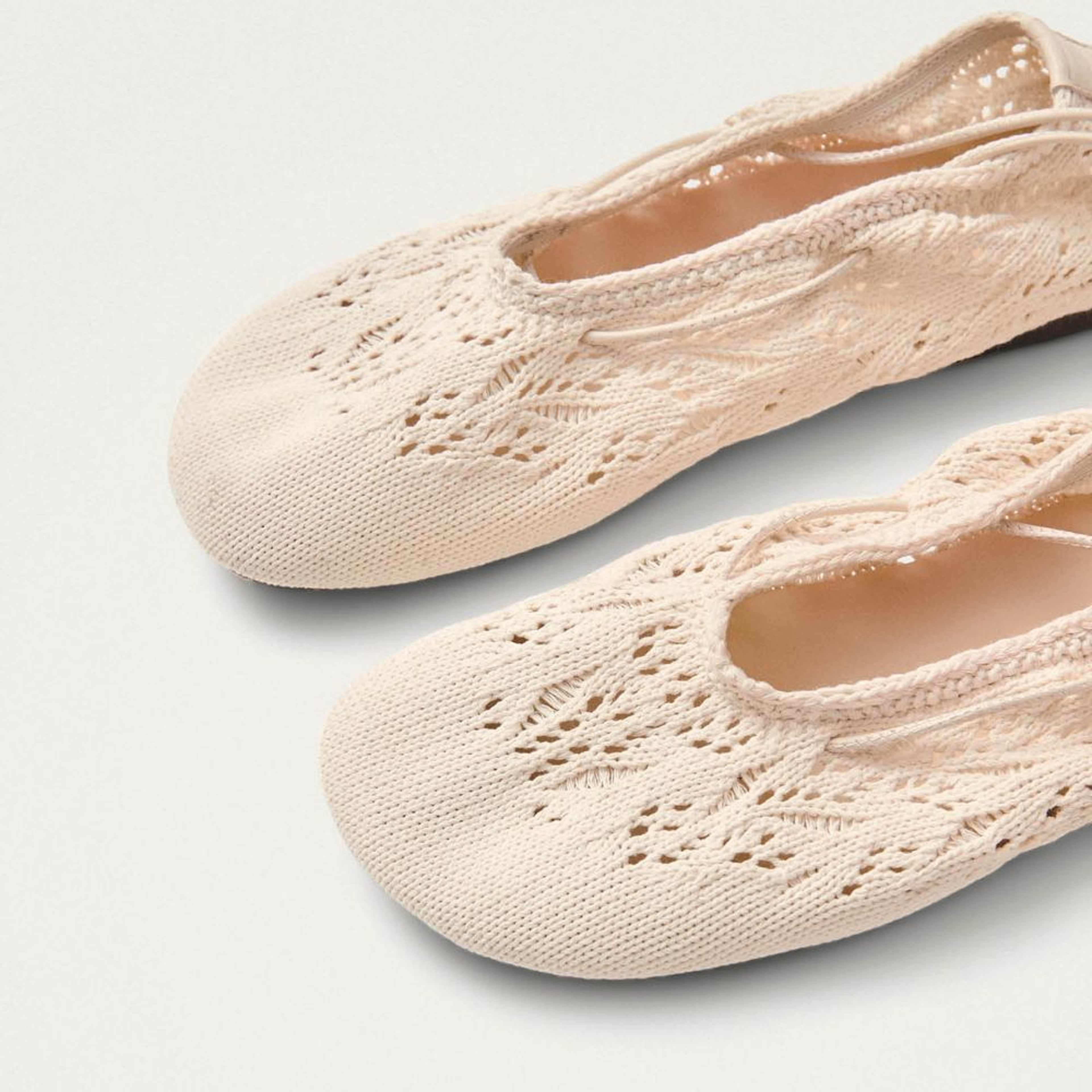 Rosemary Crochet Cream Ballet Flats