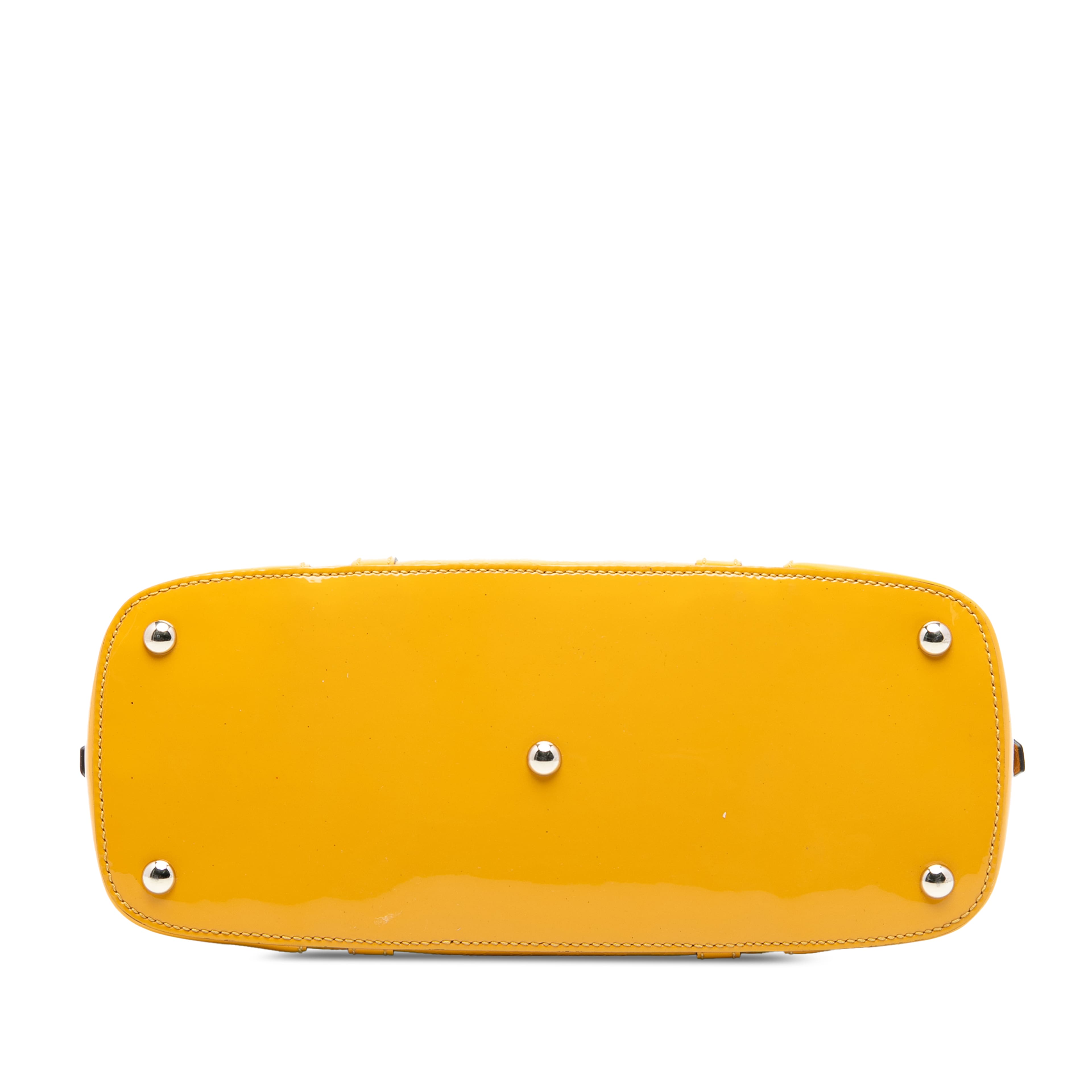 Gucci Medium Microguccissima Patent Nice Dome Satchel, från Luxclusif, i färgen yellow. Klicka för att öppna bilden i stort format