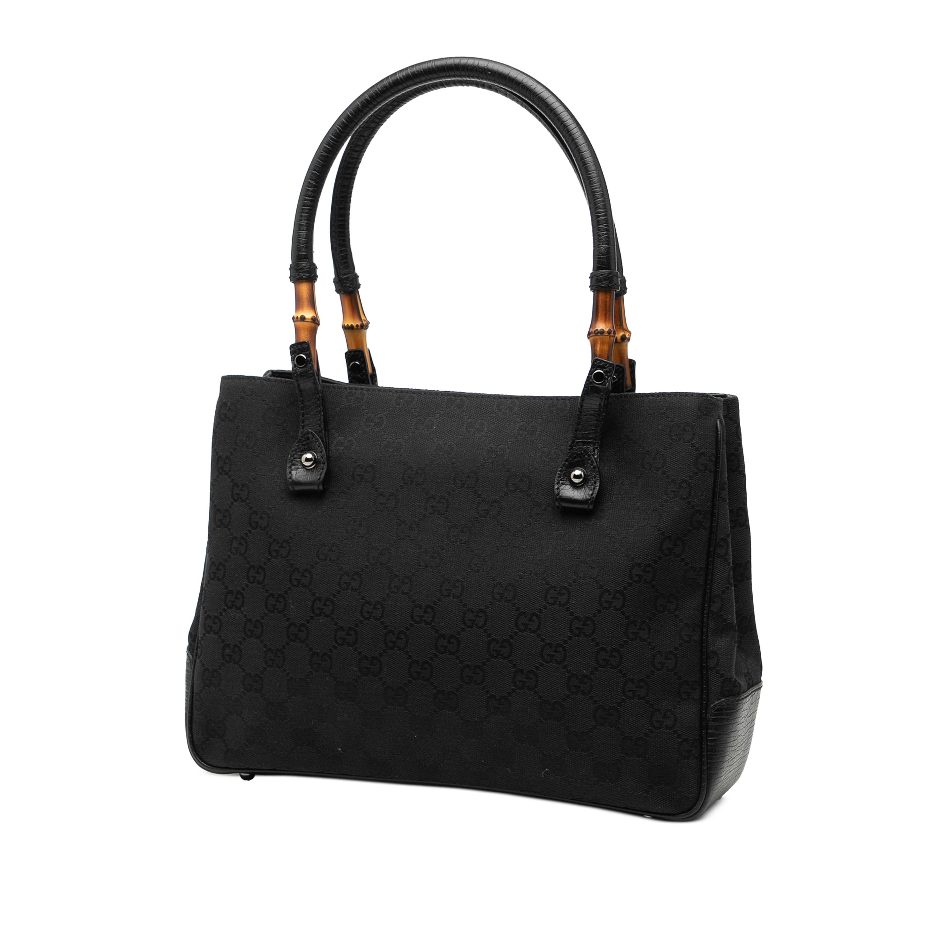 Gucci Gg Canvas Bamboo Tote, från Luxclusif, i färgen black. Klicka för att öppna bilden i stort format