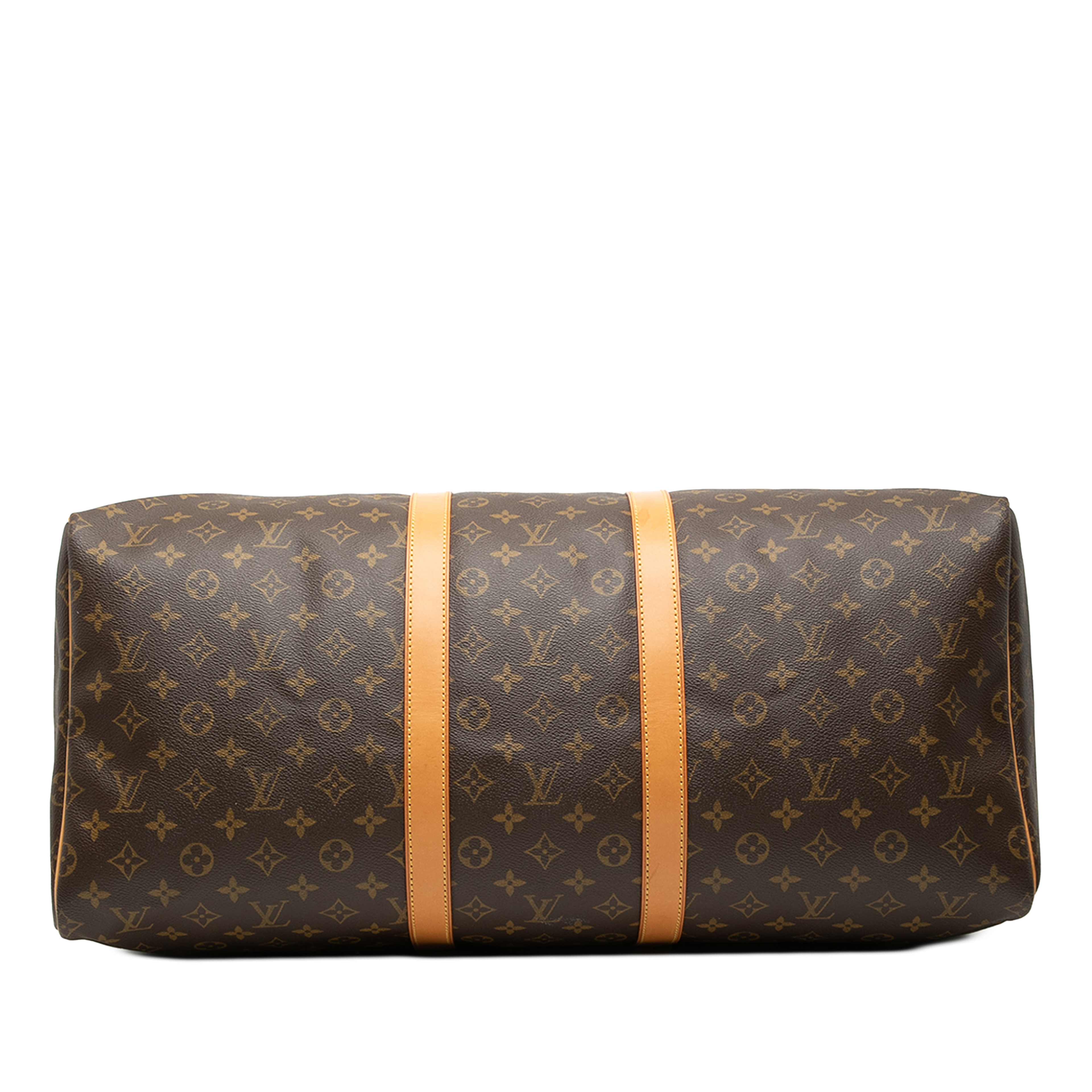 Louis Vuitton Monogram Keepall 55, från Luxclusif, i färgen brun. Klicka för att öppna bilden i stort format