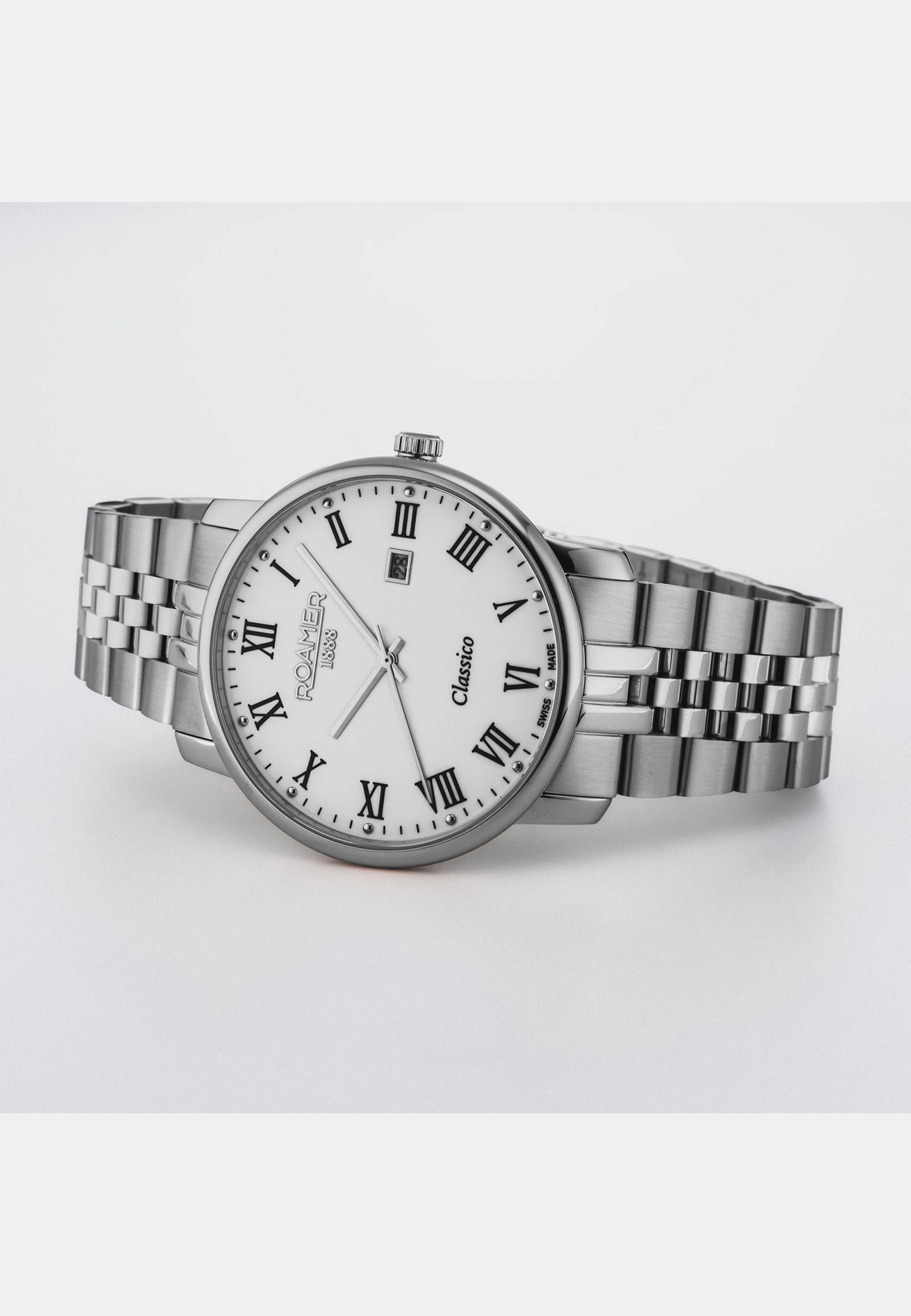 Roamer Classico Gents Herr Silver/läderband - 971856 41 25 50, från ROAMER, i färgen 1. Klicka för att öppna bilden i stort format