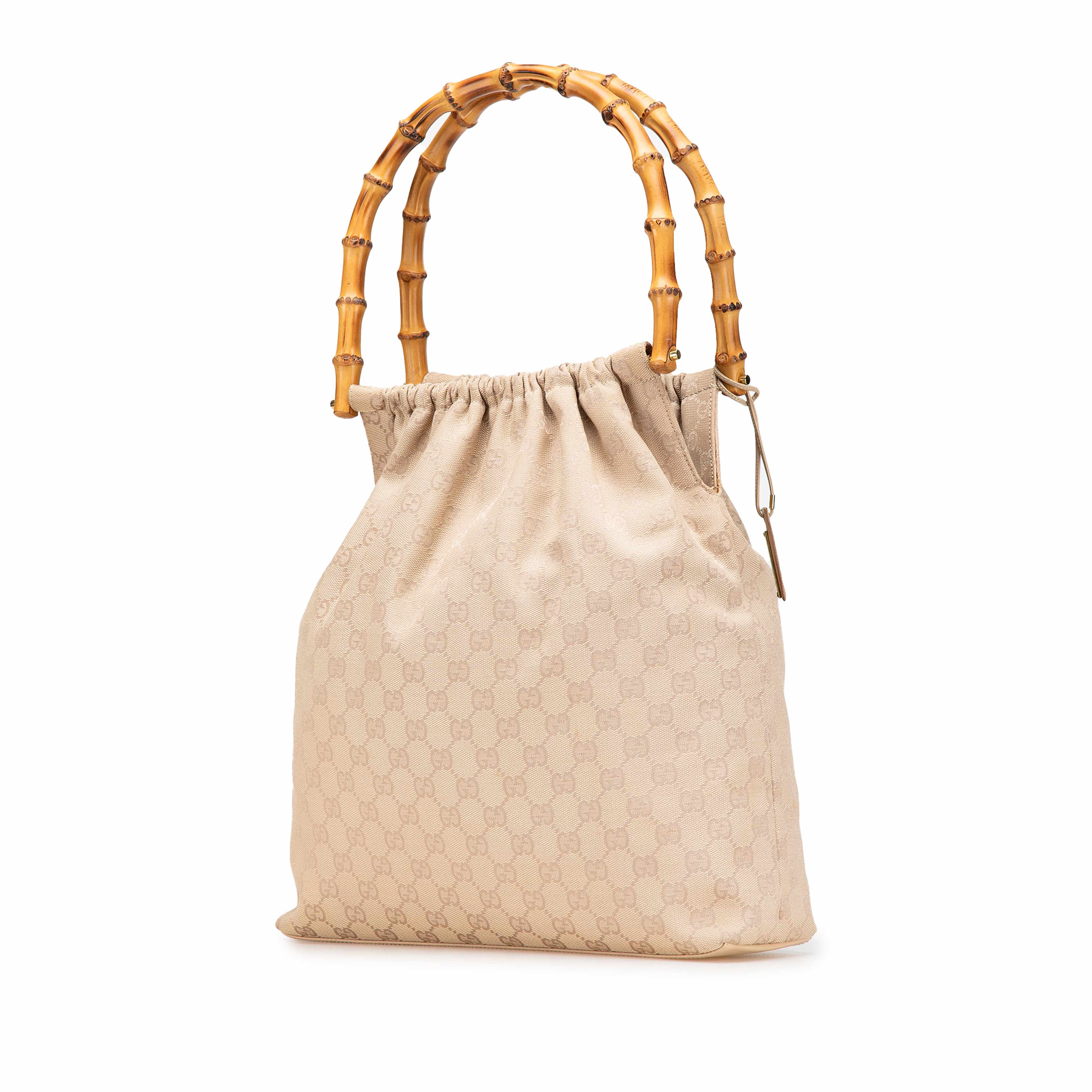 Gucci Gg Canvas Bamboo Handbag