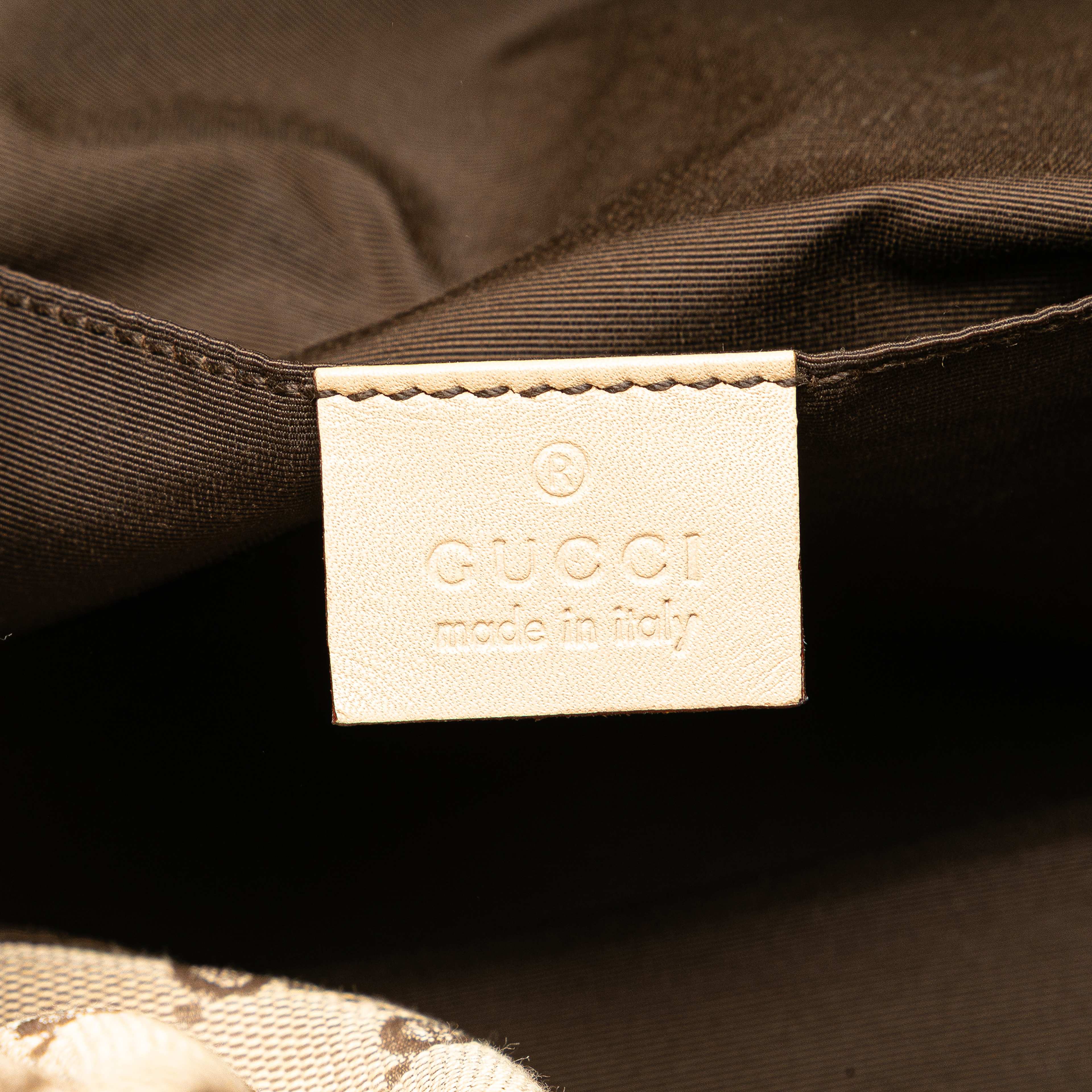 Gucci Gg Canvas Bamboo Handbag