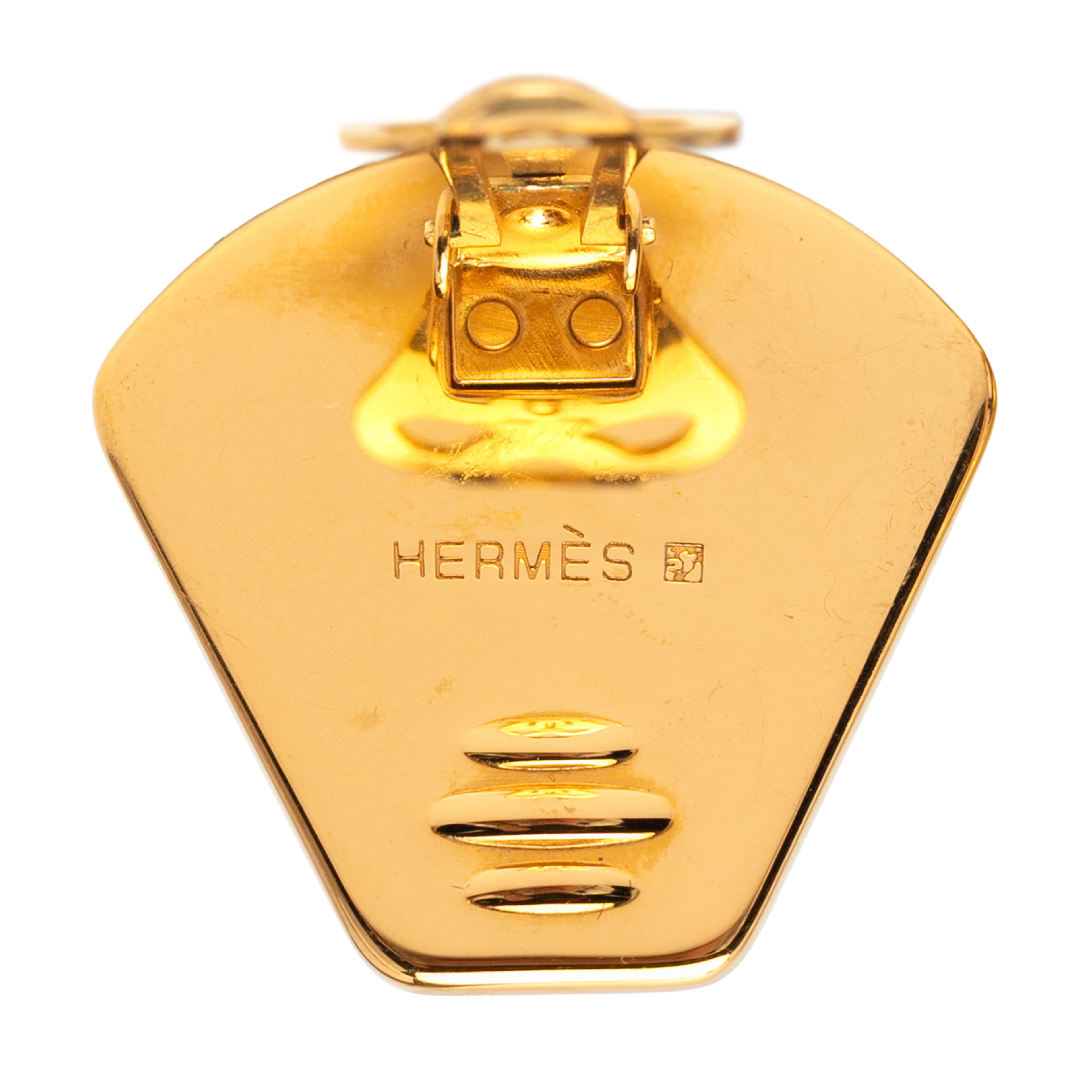 Hermès Enamel Cloisonne Clip On Earrings, från Luxclusif, i färgen black. Klicka för att öppna bilden i stort format