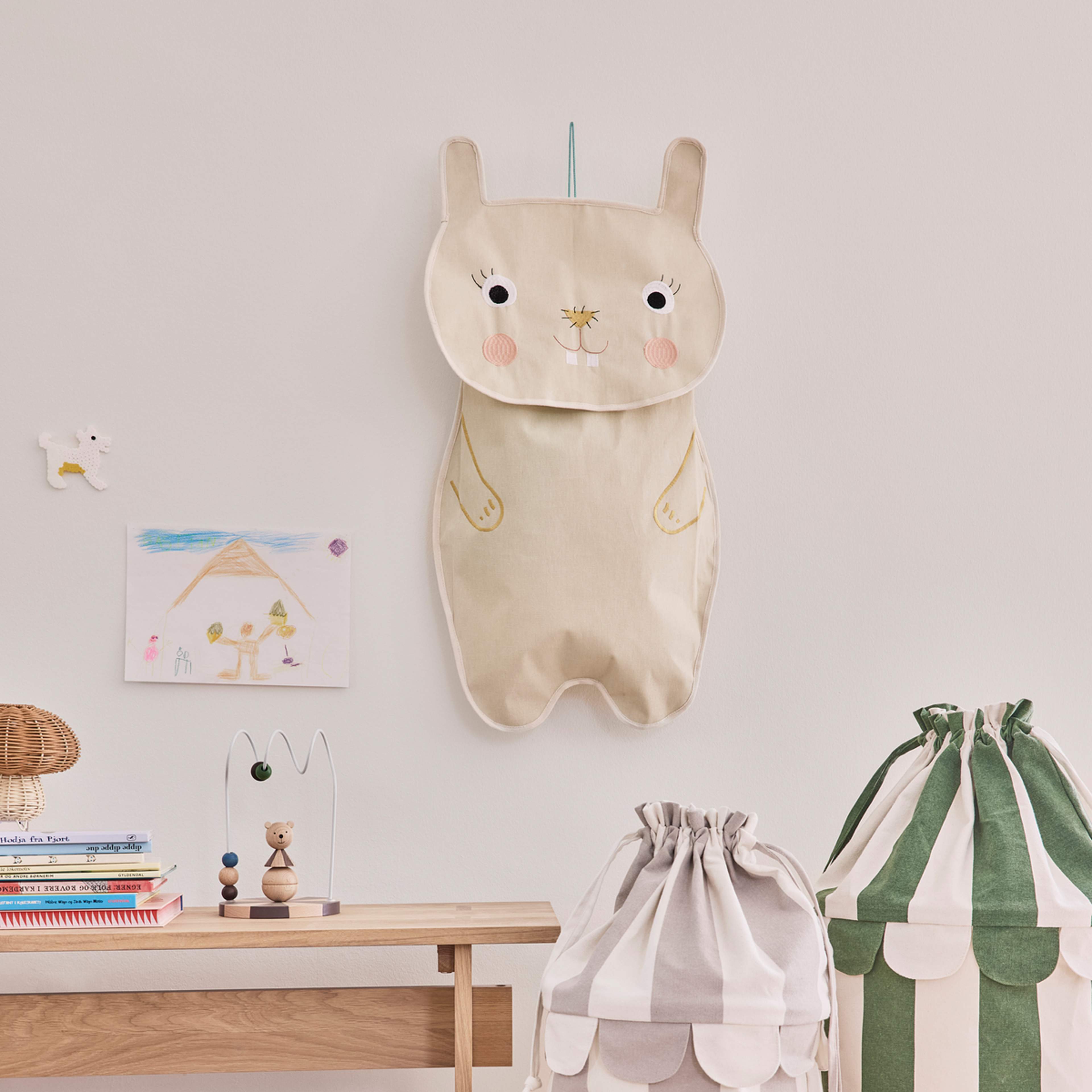 Saga Basket - Set Of 2, från OYOY Mini, i färgen clay,green. Klicka för att öppna bilden i stort format