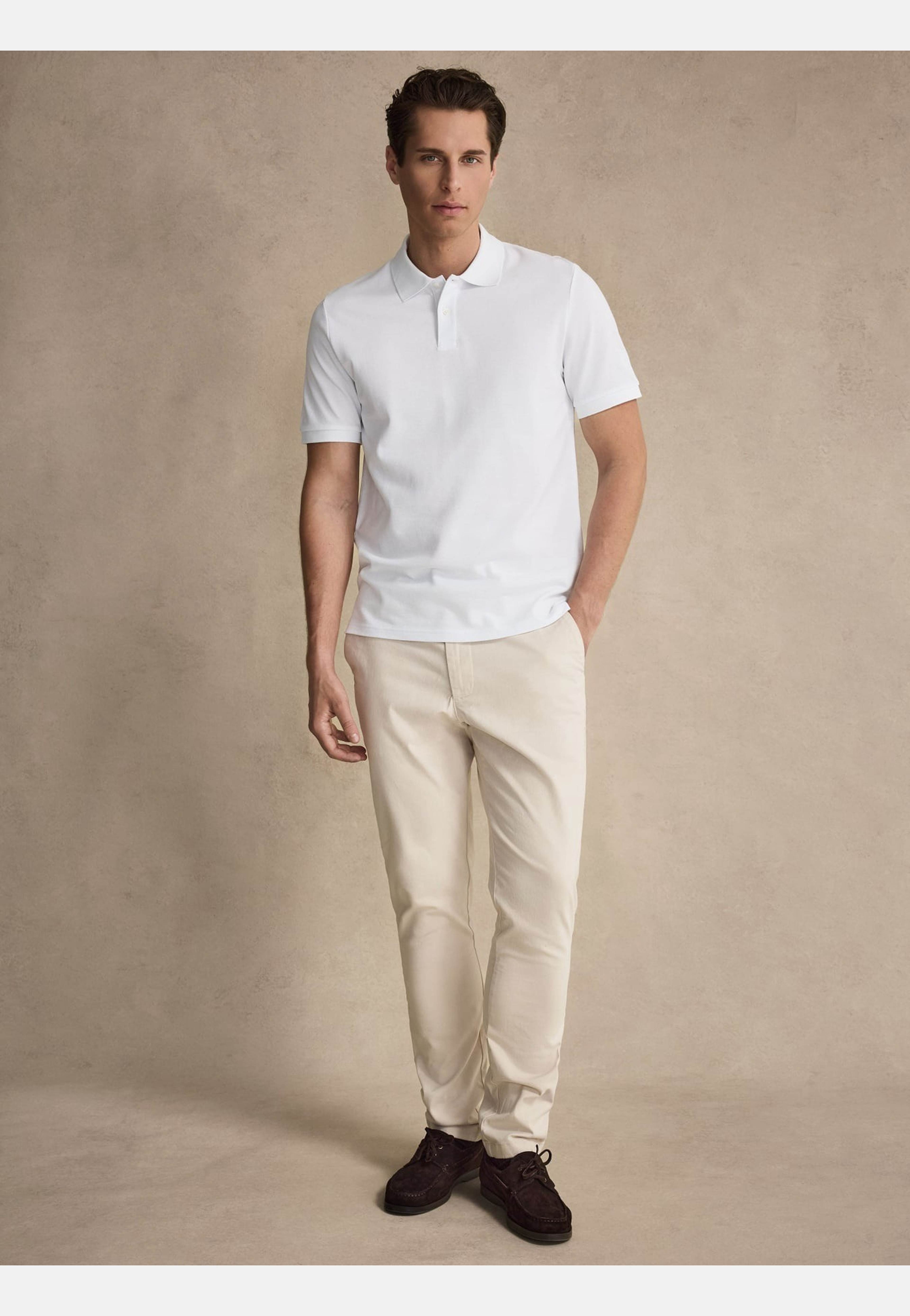 Cotton S/s Jersey Polo Piké (ola), från John Henric, i färgen white. Klicka för att öppna bilden i stort format