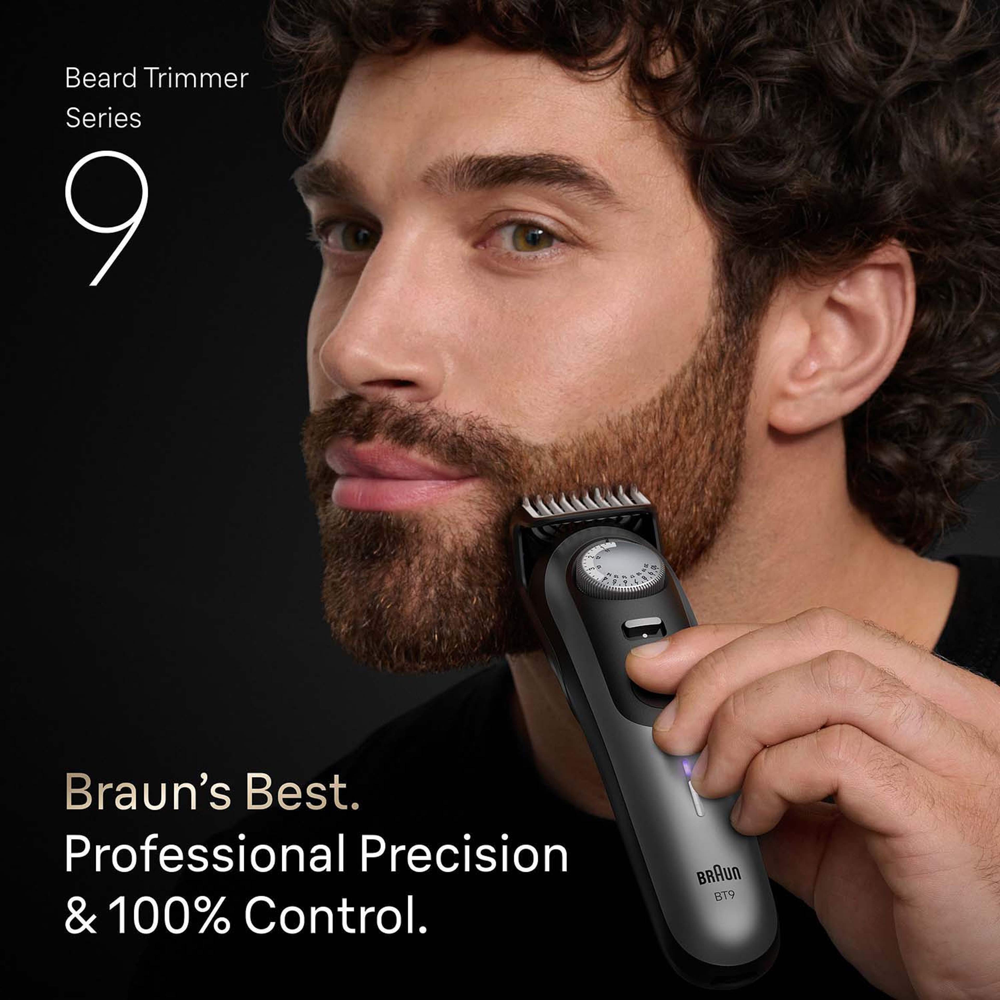 Skäggtrimmer Bt 9520 Satin Chrome, från Braun, i färgen svart. Klicka för att öppna bilden i stort format