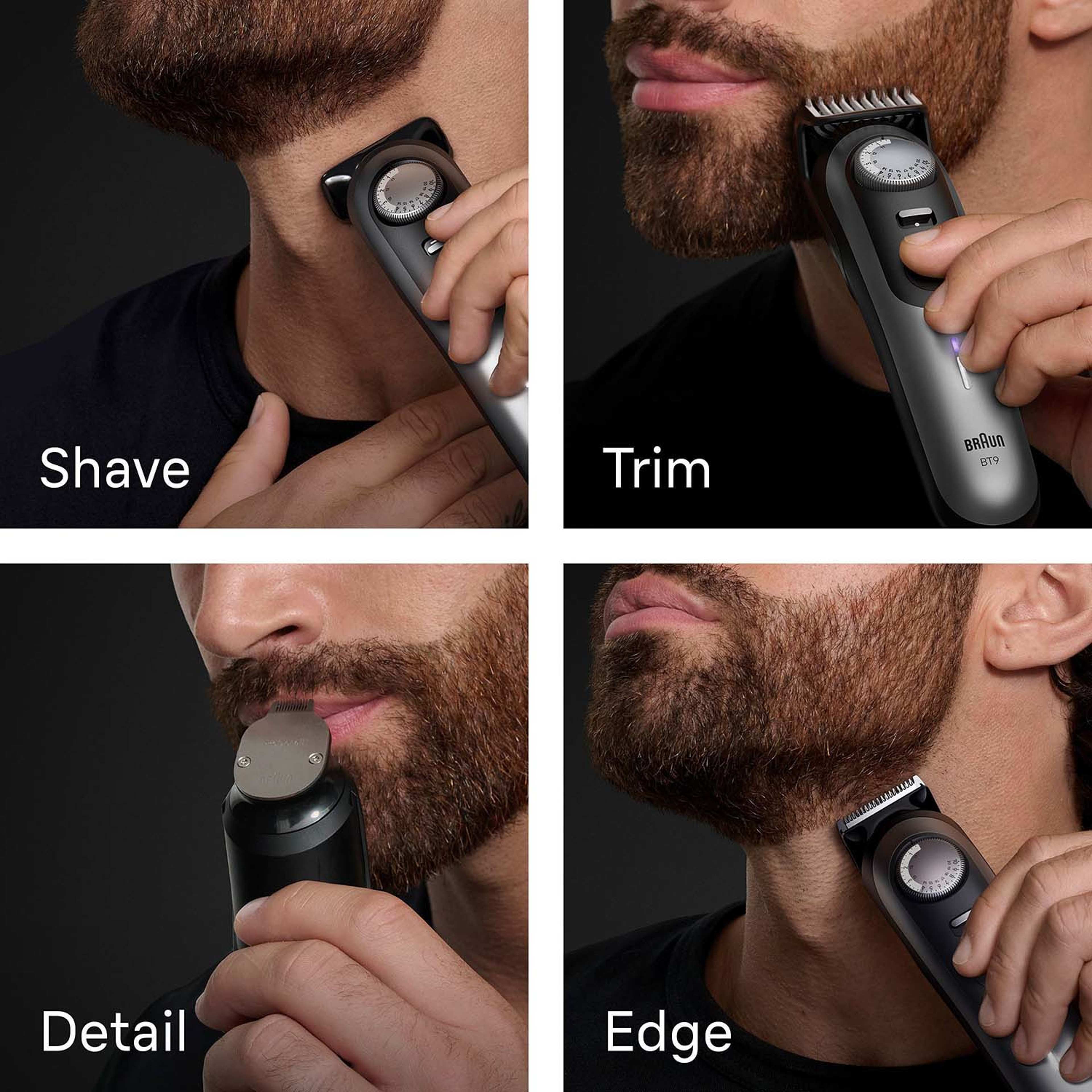 Skäggtrimmer Bt 9520 Satin Chrome, från Braun, i färgen svart. Klicka för att öppna bilden i stort format