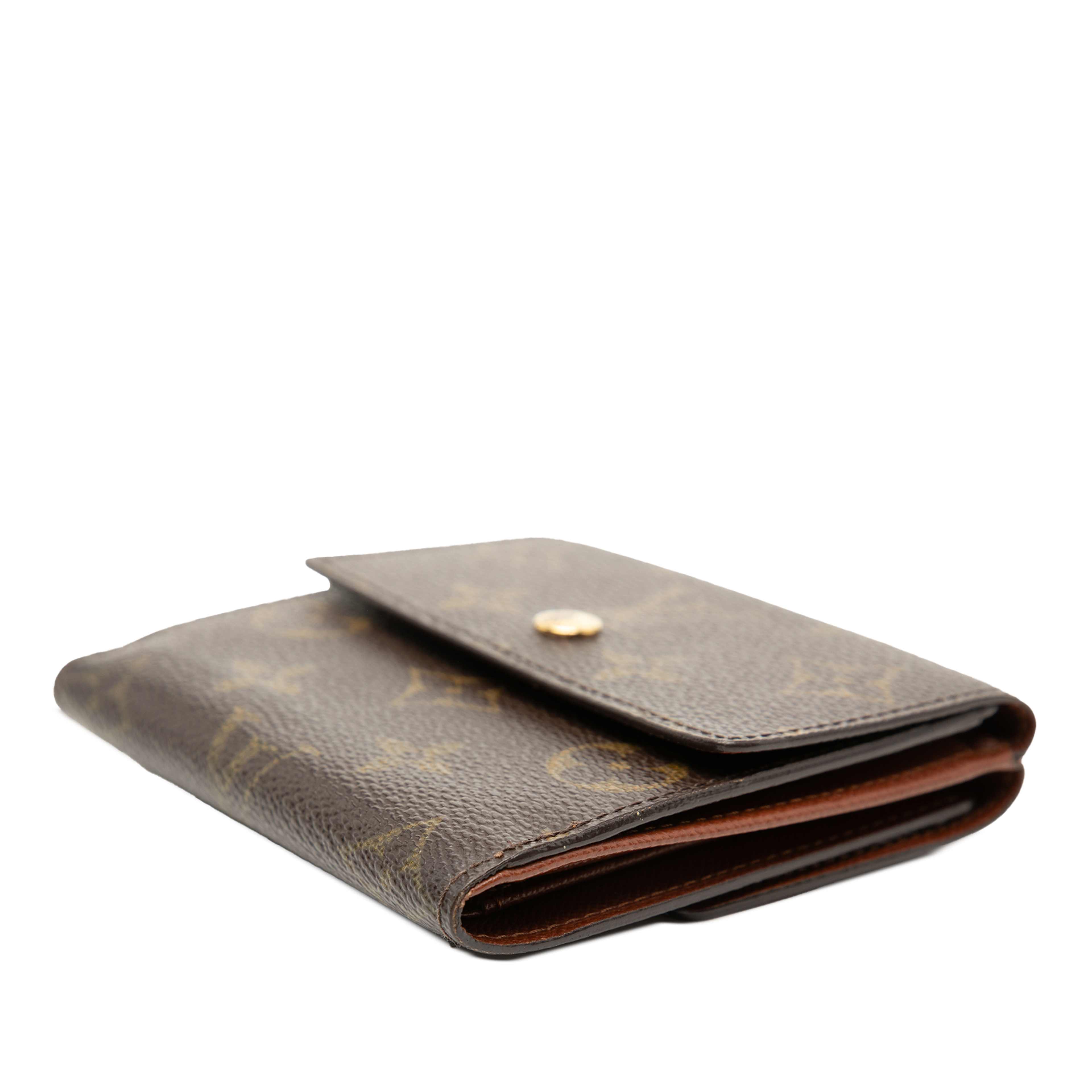 Louis Vuitton Monogram Portefuille Elise Trifold Wallet, från Luxclusif, i färgen brown. Klicka för att öppna bilden i stort format