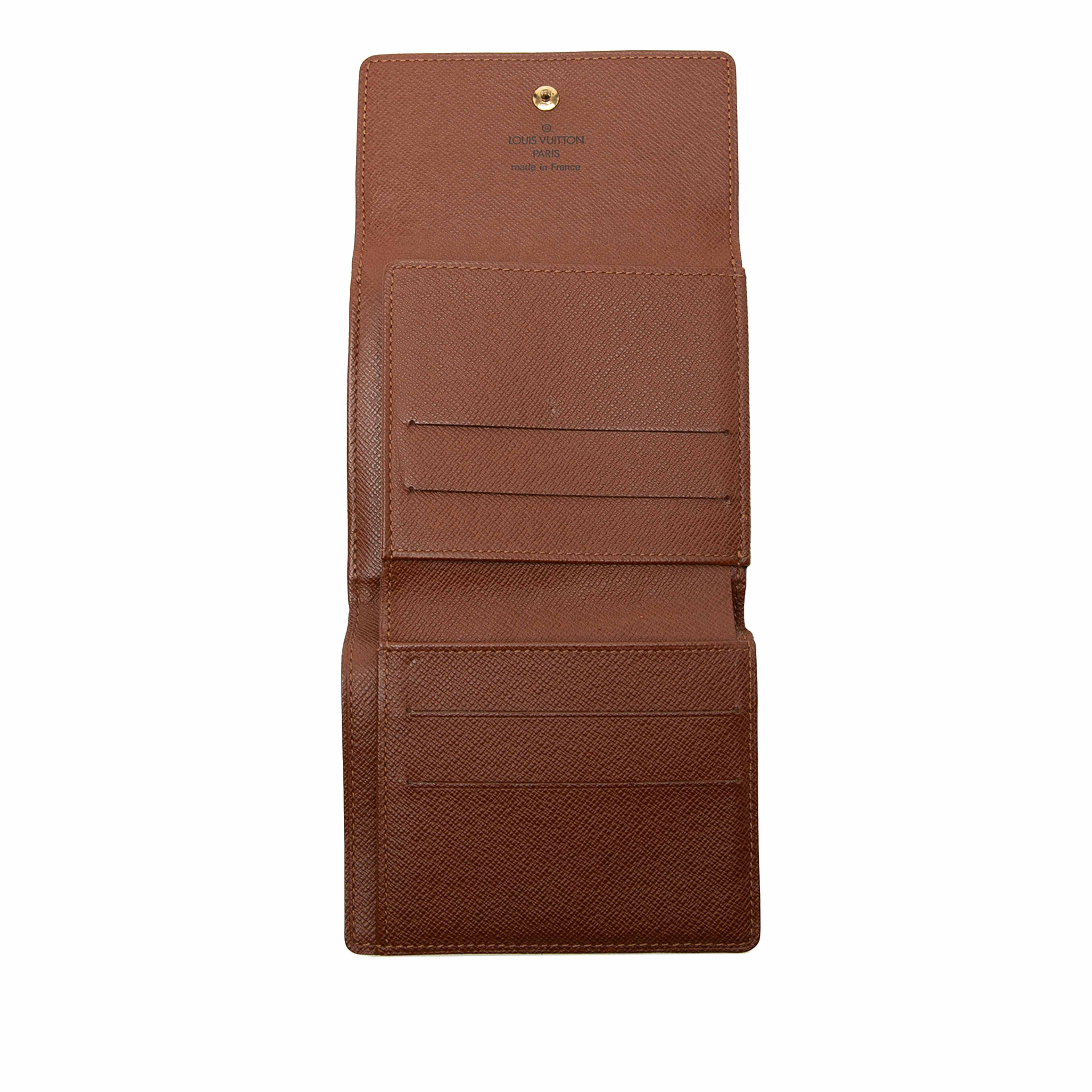 Louis Vuitton Monogram Portefuille Elise Trifold Wallet, från Luxclusif, i färgen brown. Klicka för att öppna bilden i stort format