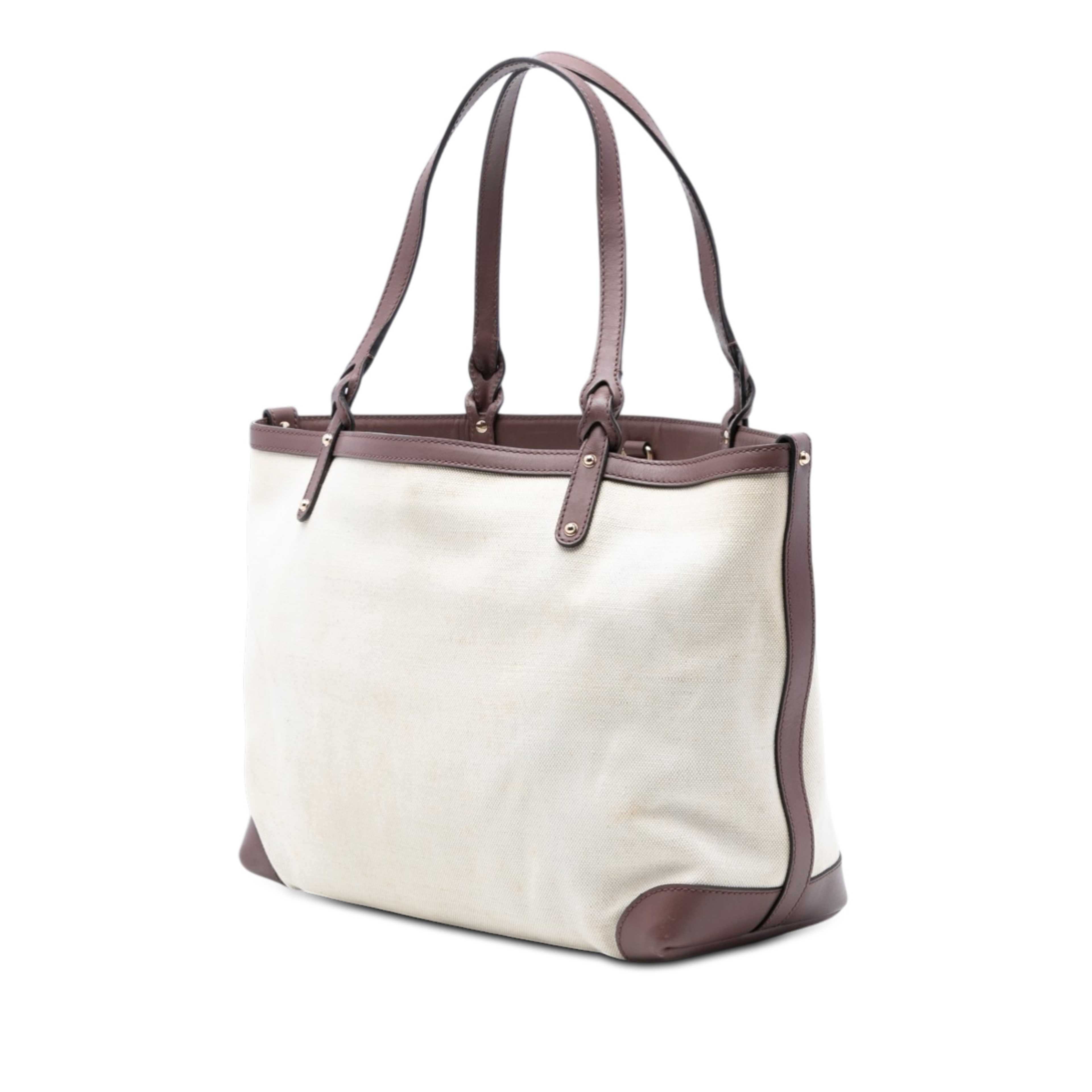 Gucci Medium Canvas Craft Tote, från Luxclusif, i färgen brun. Klicka för att öppna bilden i stort format